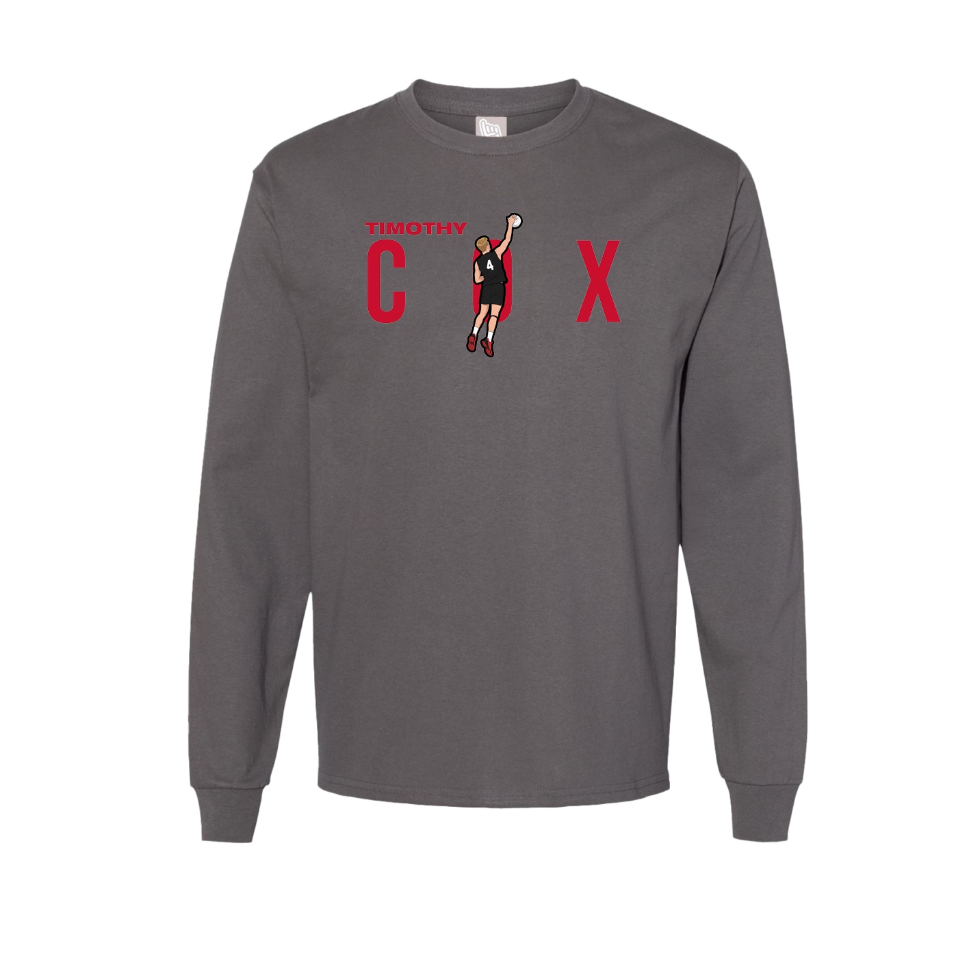 Long Sleeve Tee — Player Name in Grey