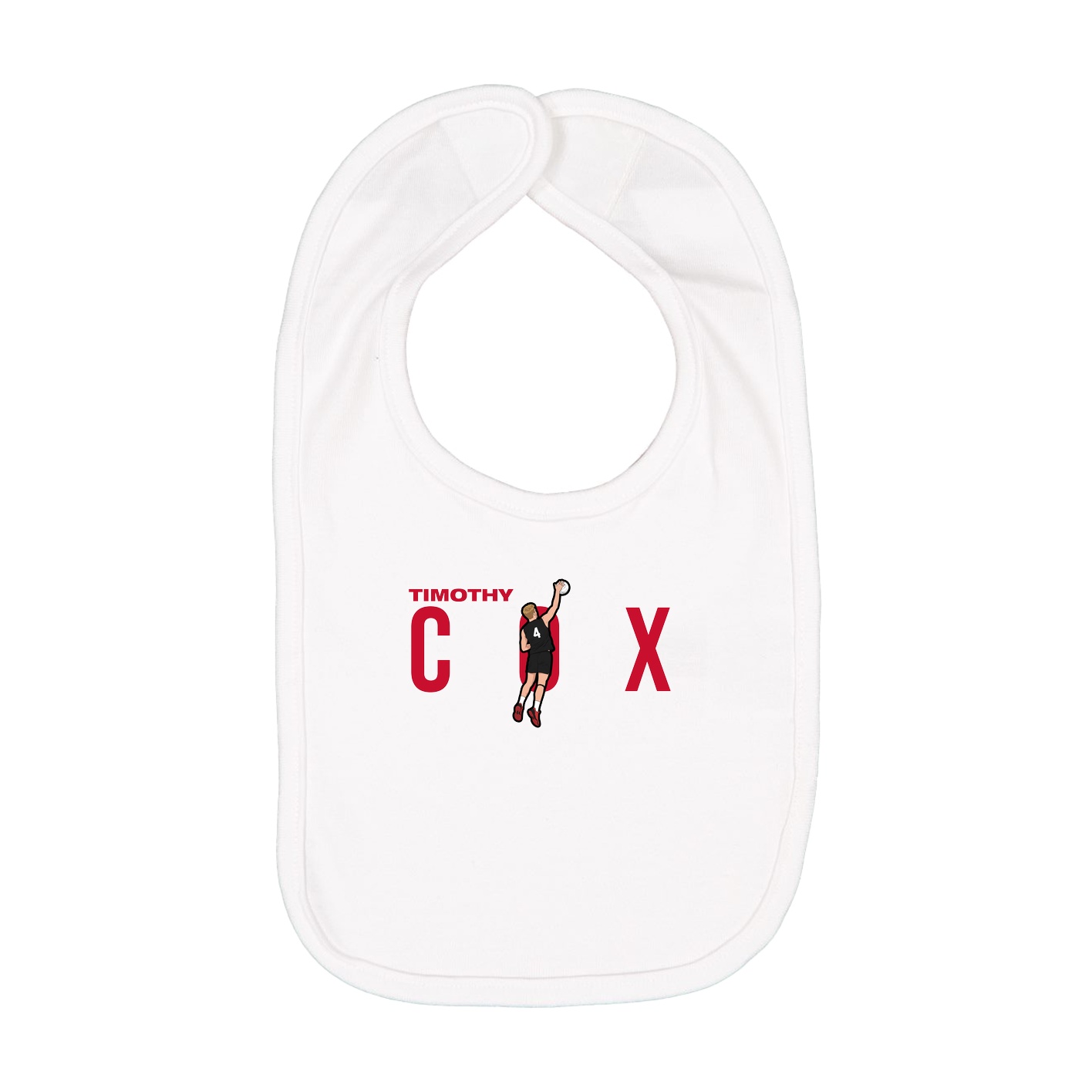 Infant Bib — Player Name in White
