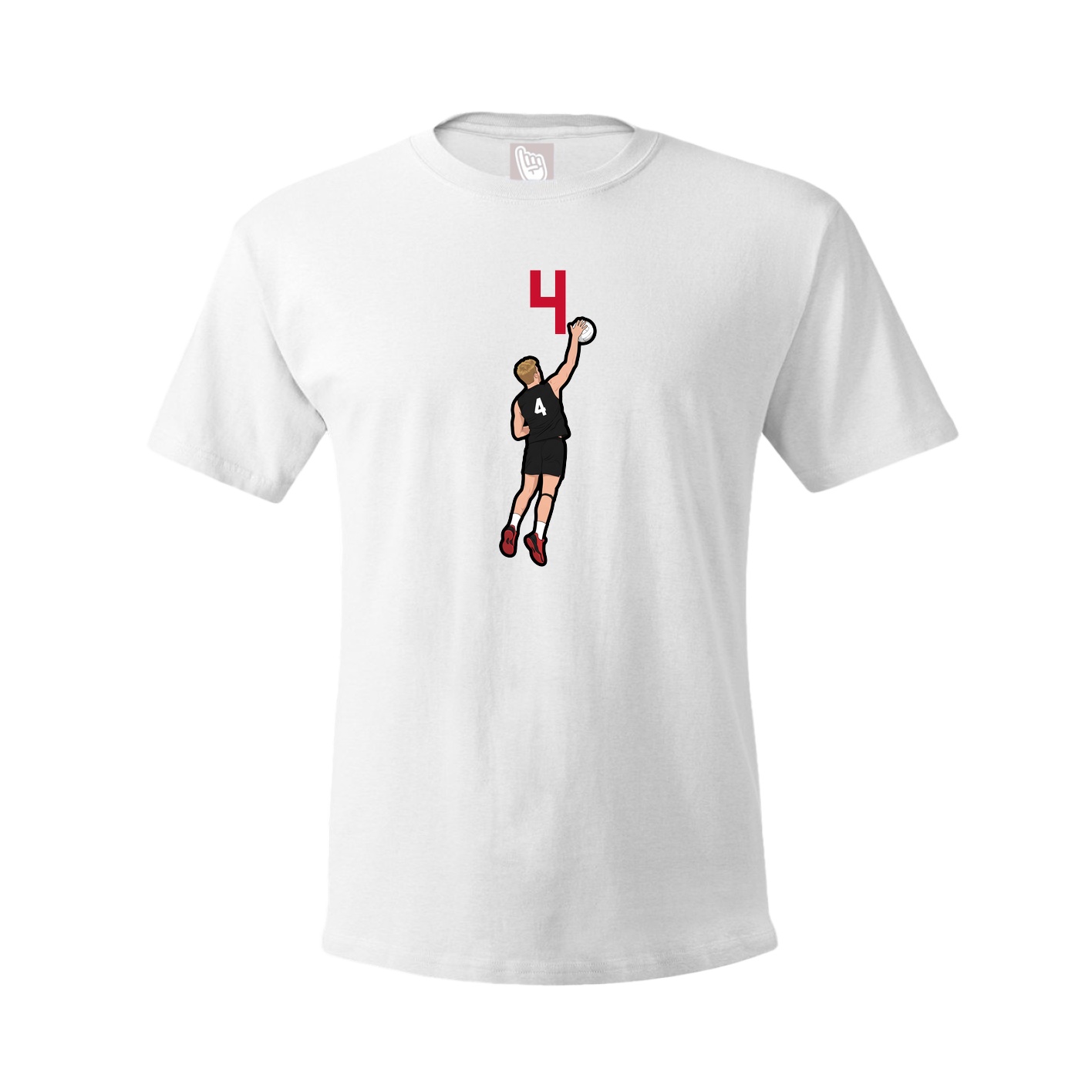 Youth Tee — Number Top in White