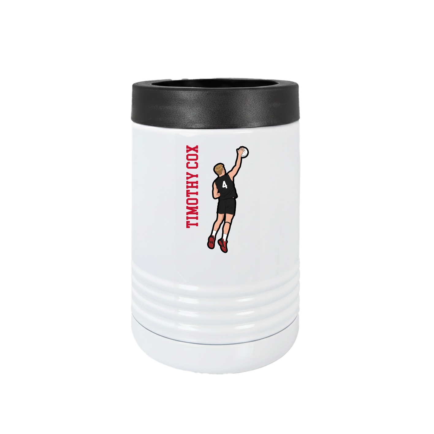 Beverage Holder — Name Vertical in White