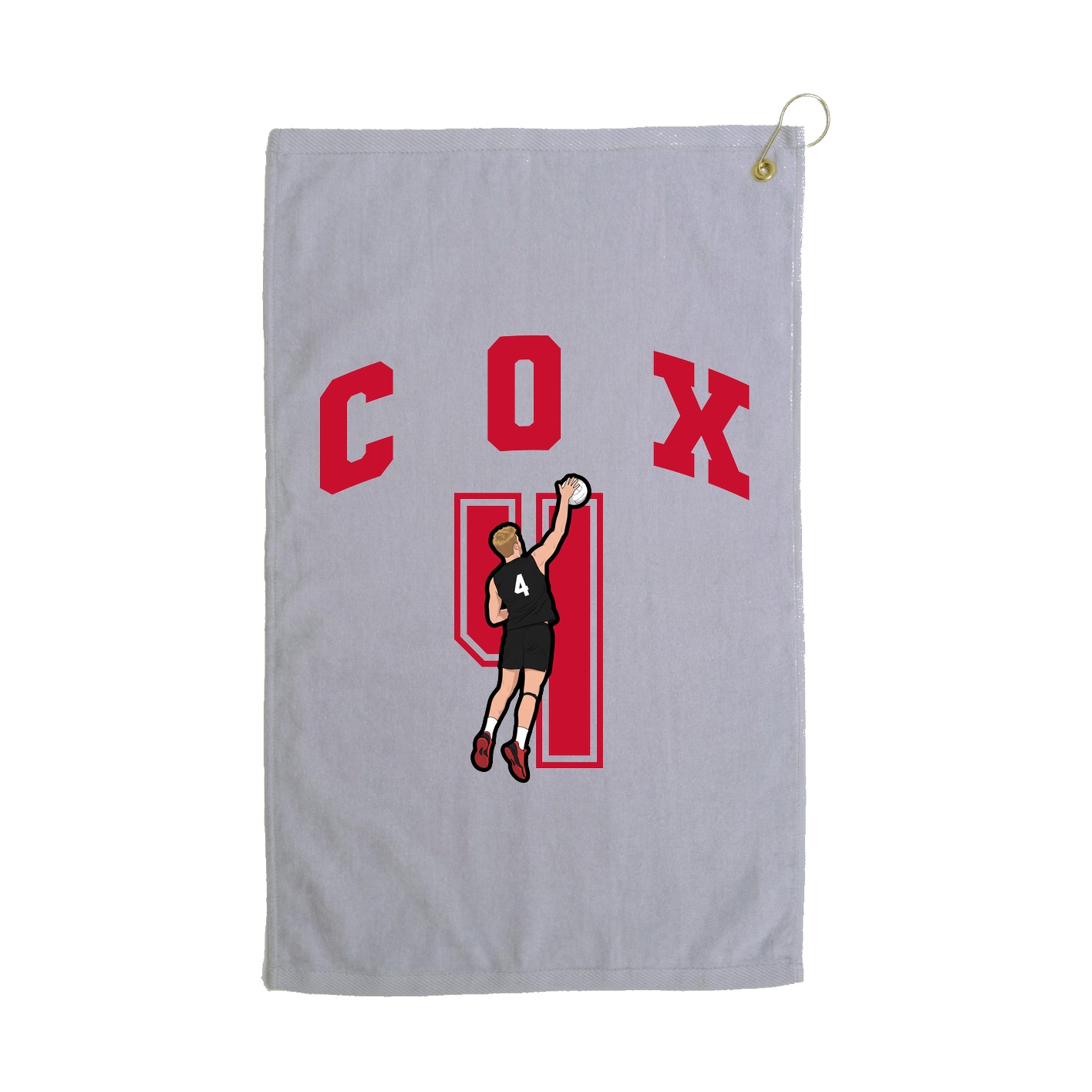Golf Towel — Number in Grey