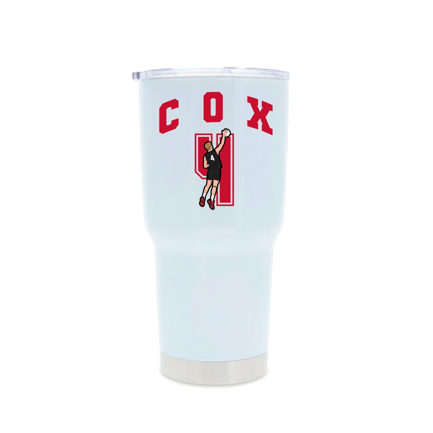 30oz Stainless Steel Tumbler — Number in White