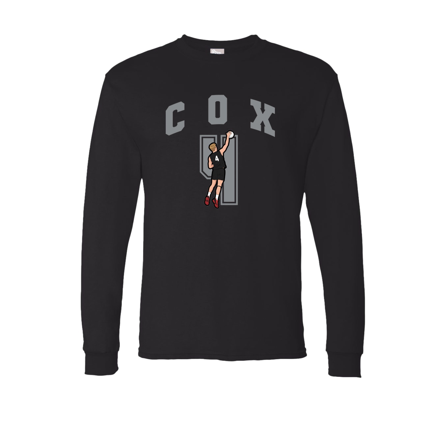 Long Sleeve Tee — Number in Black