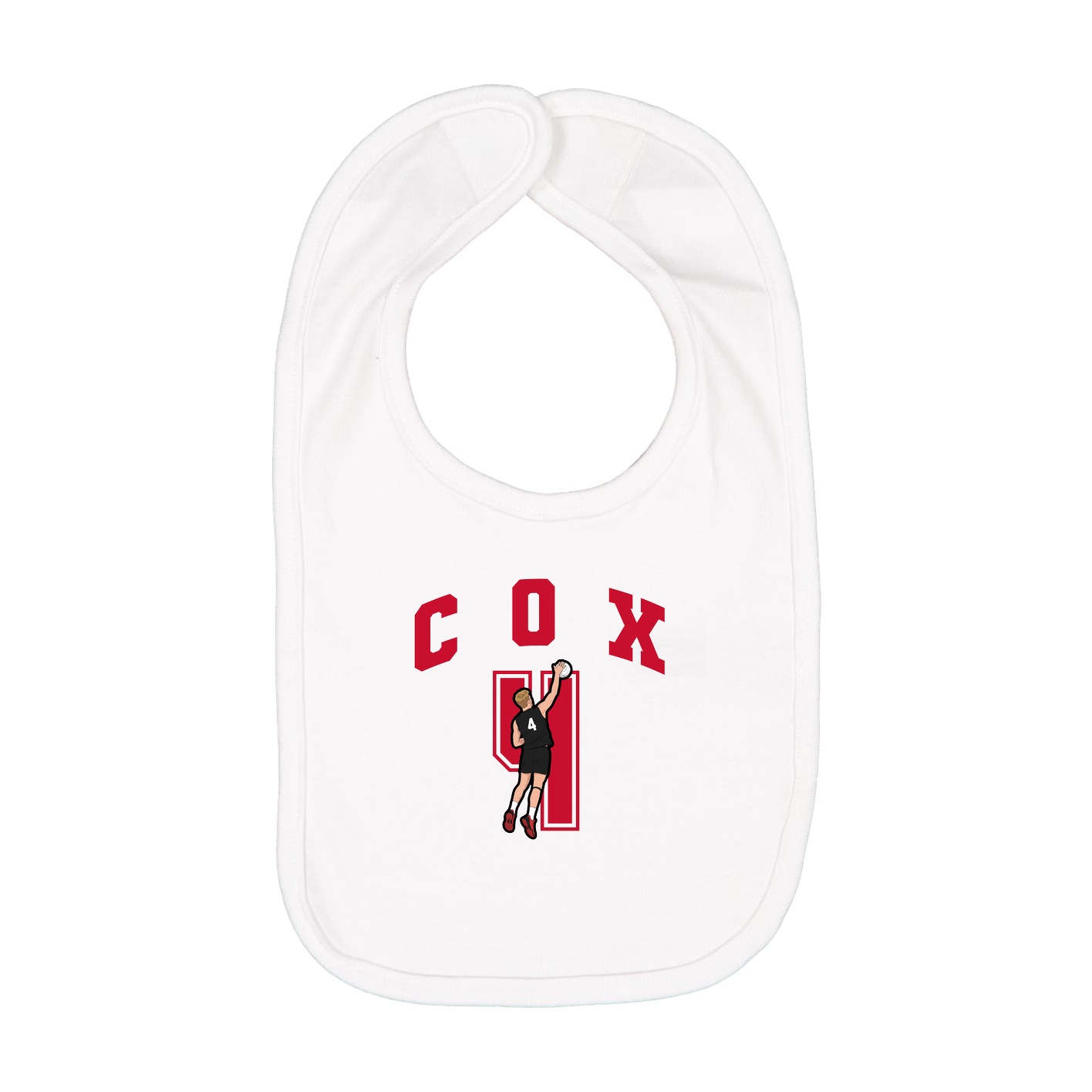 Infant Bib — Number in White
