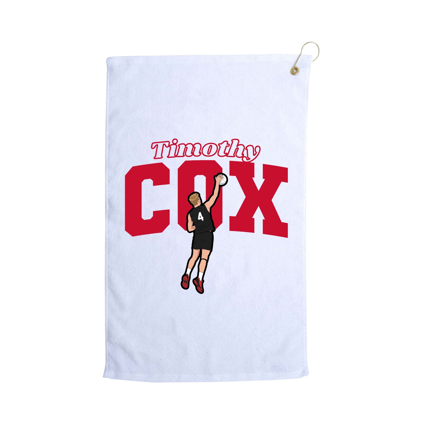 Golf Towel — Name Arch in White