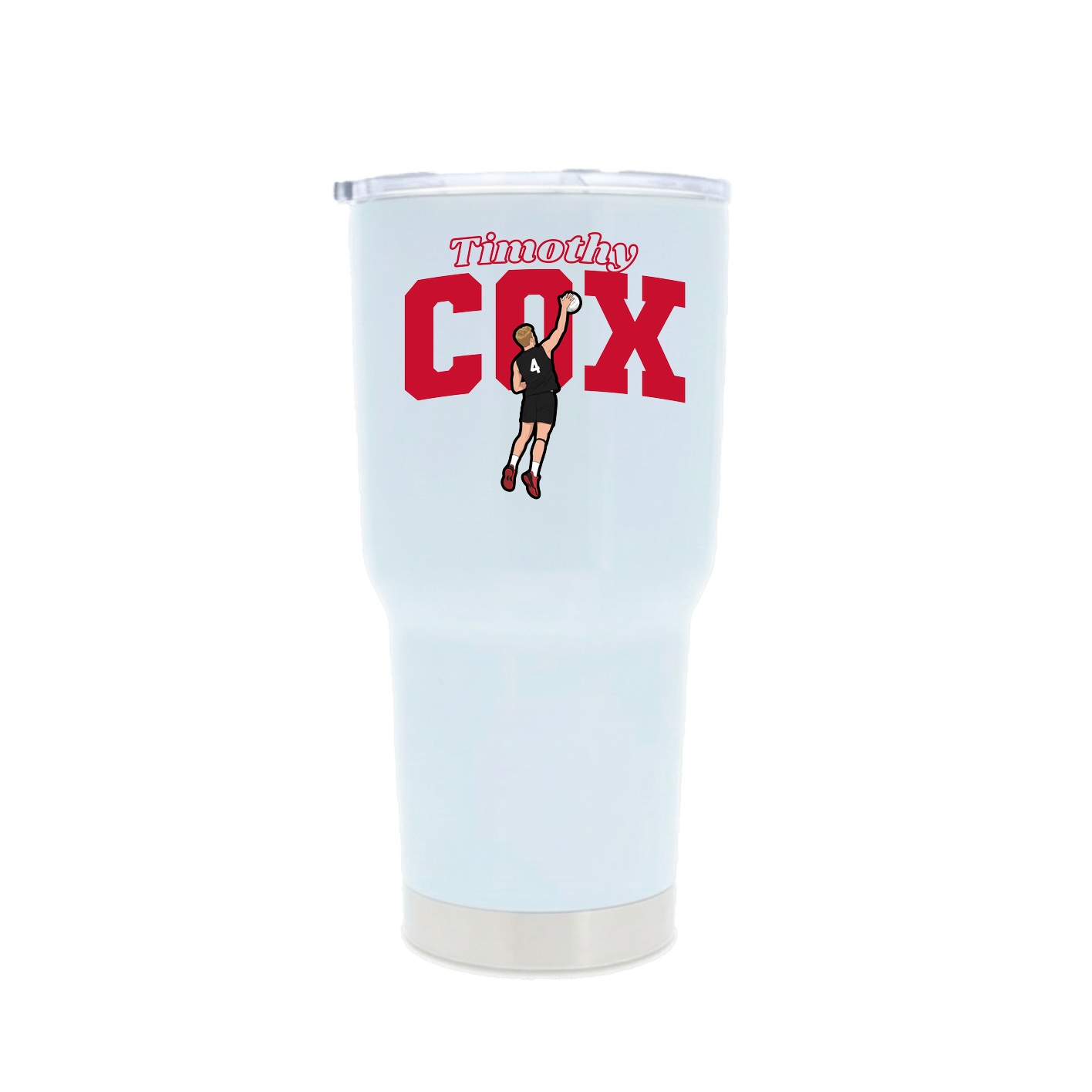 30oz Stainless Steel Tumbler — Name Arch in White