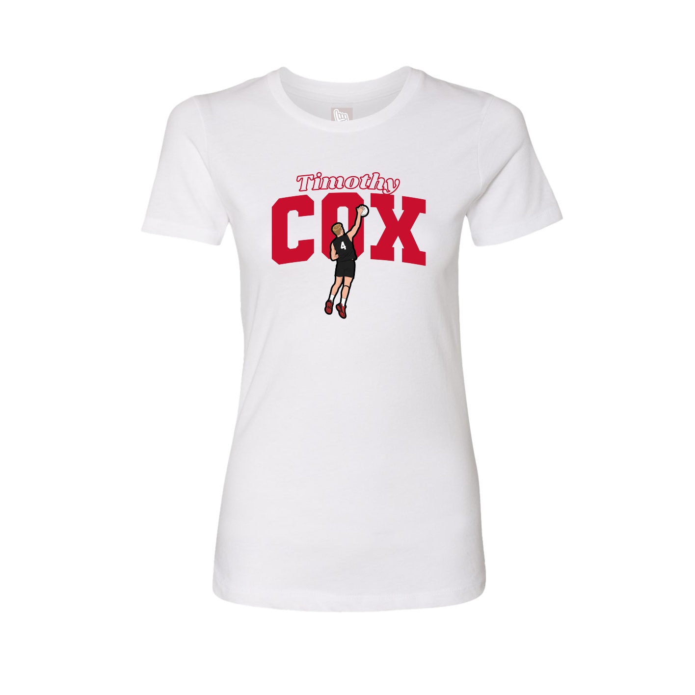 Fitted Women's Tee — Name Arch in White