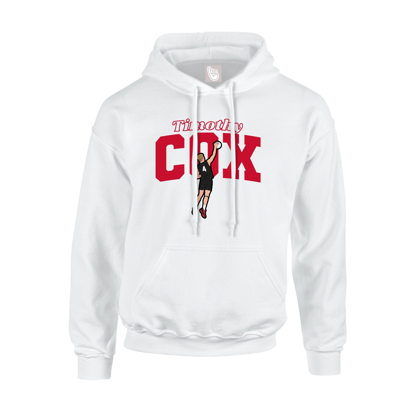 Youth Hoodie — Name Arch in White