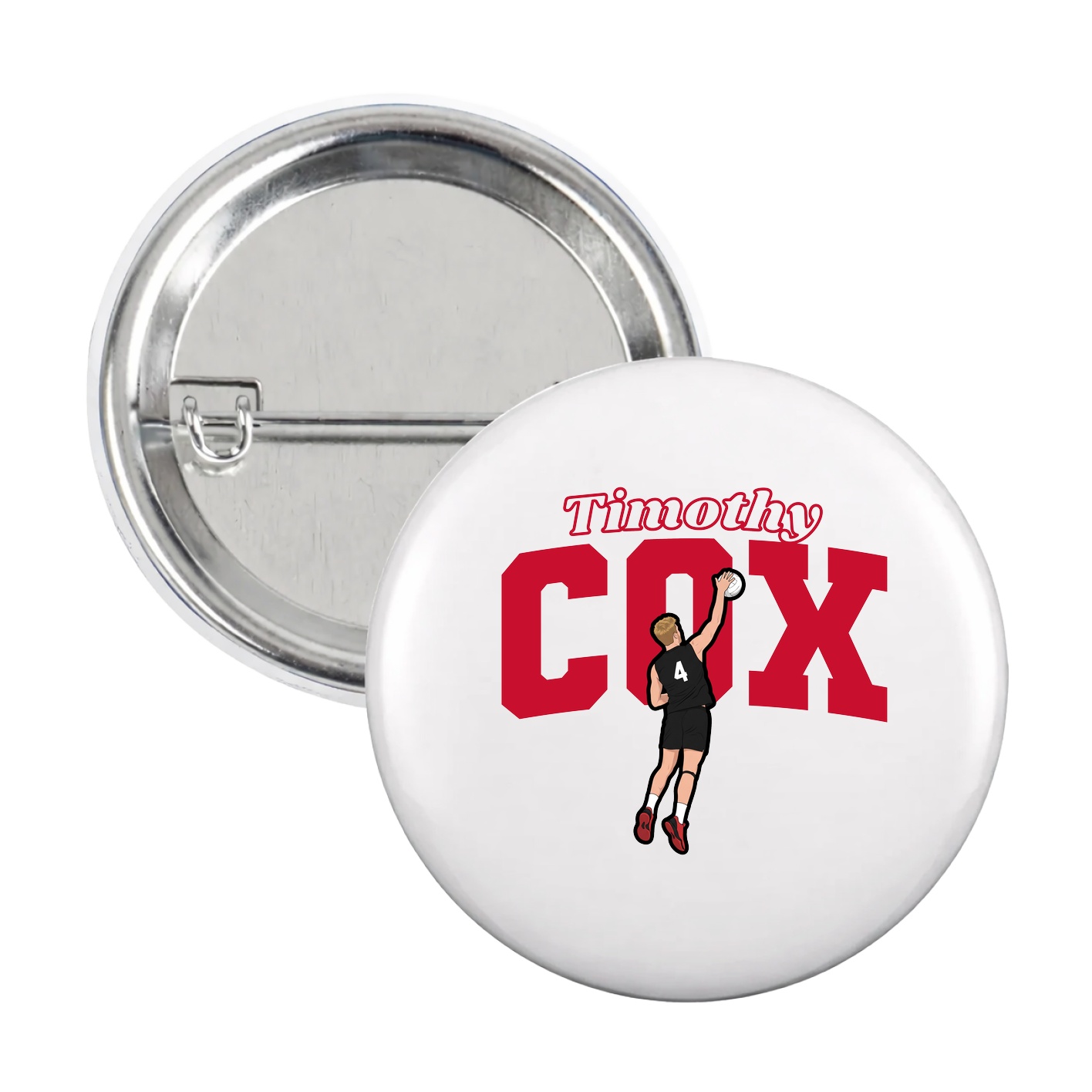 Game Day Button — Name Arch in White