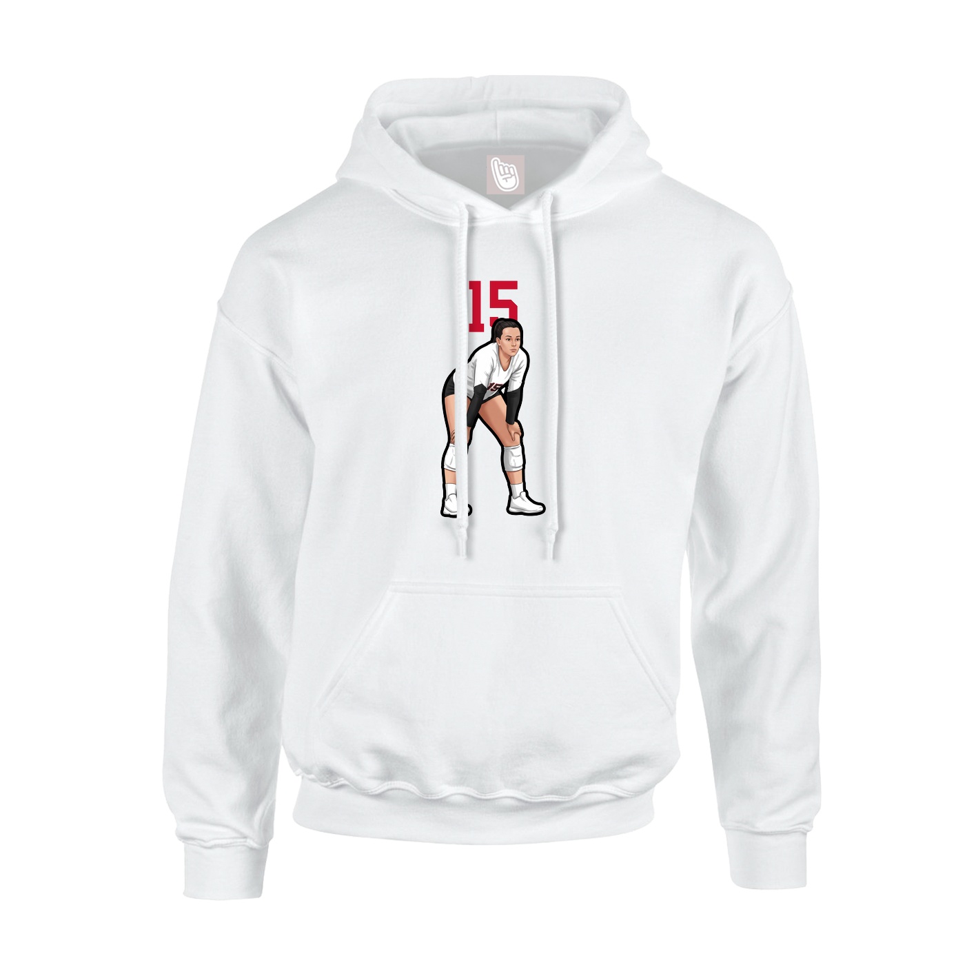 Hoodie — Number Top in White