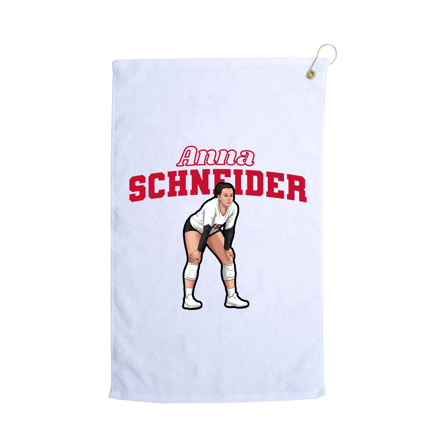 Golf Towel — Name Arch in White