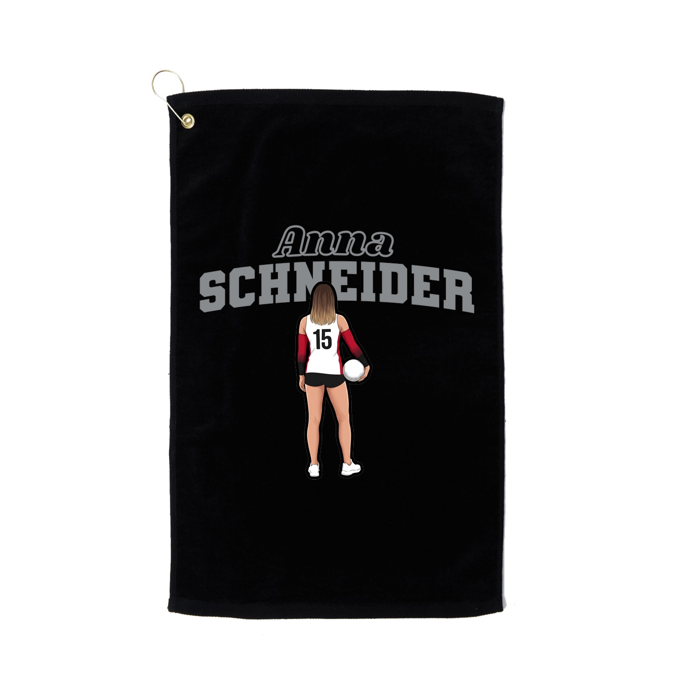 Golf Towel — Name Arch in Black