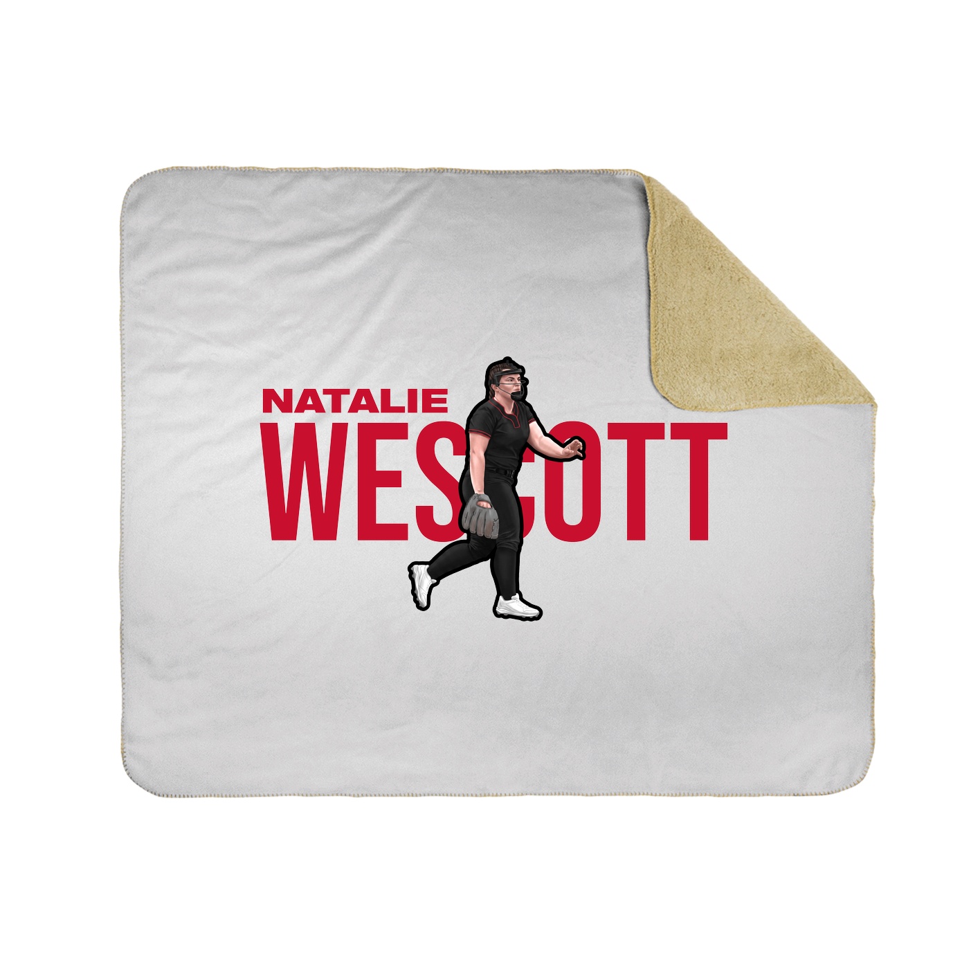 Throw Blanket — Player Name in White