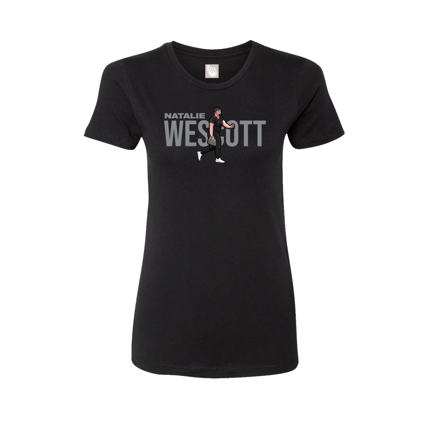 Fitted Women's Tee — Player Name in Black