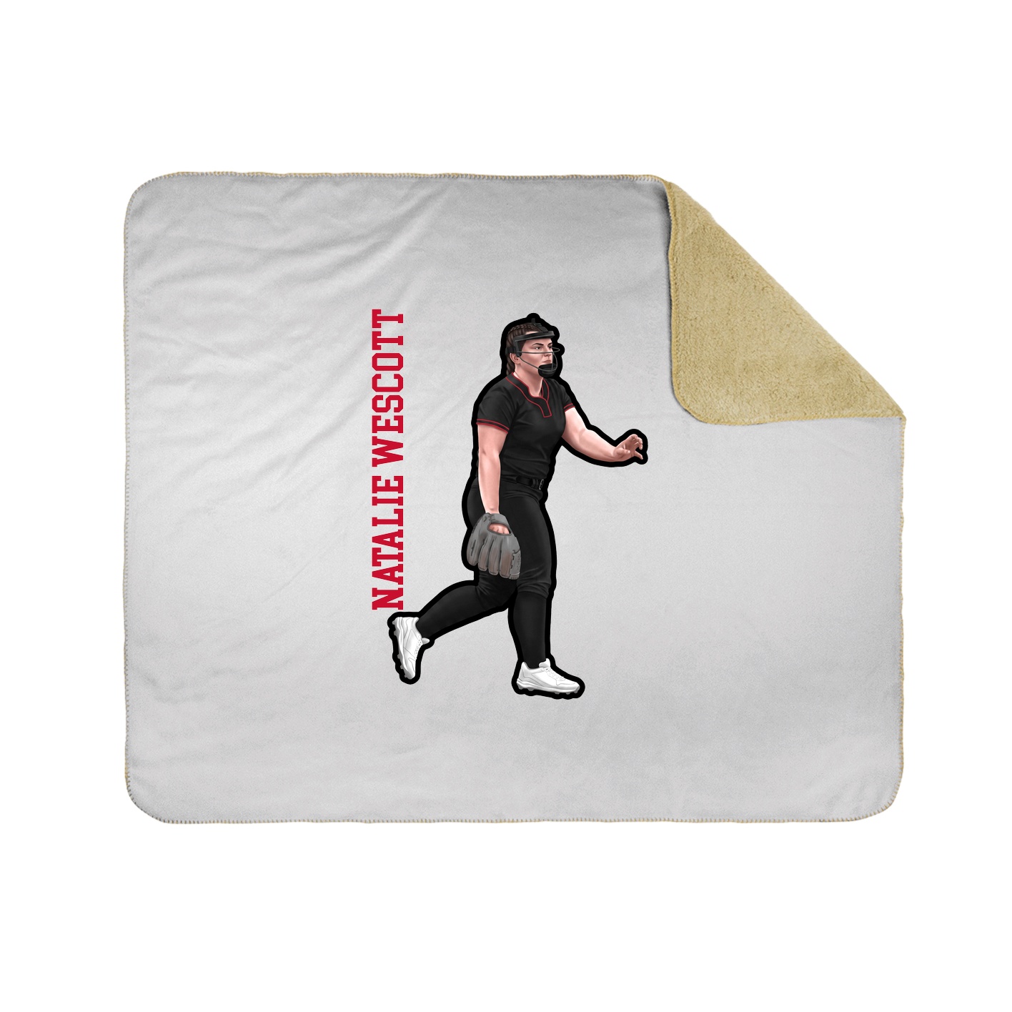 Throw Blanket — Name Vertical in White