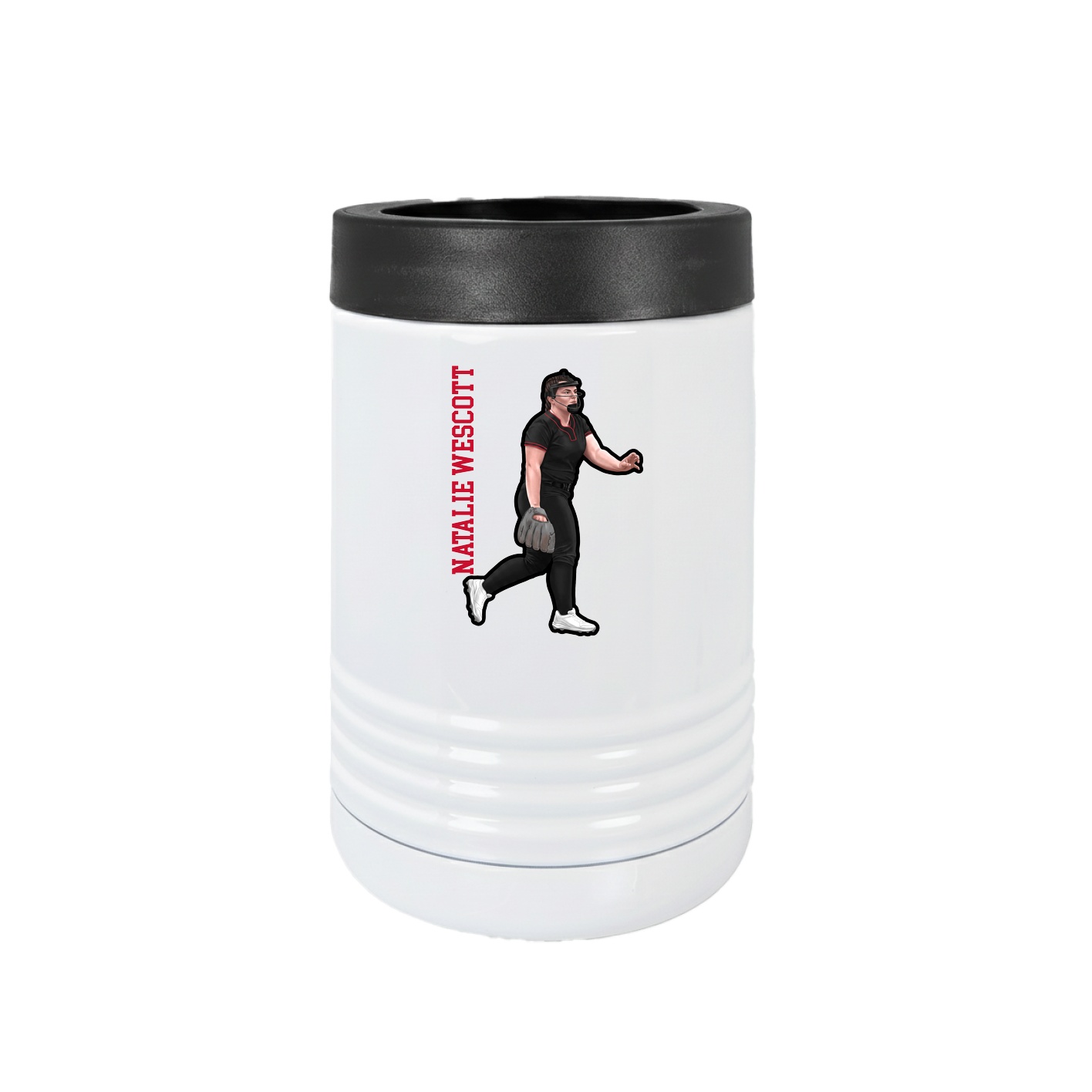 Beverage Holder — Name Vertical in White