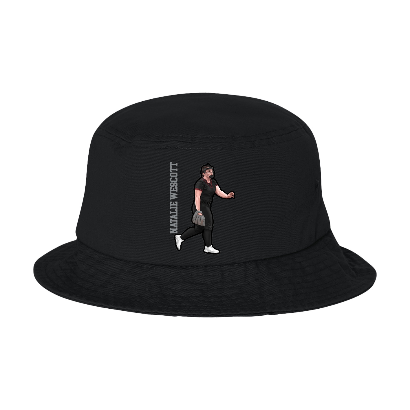 Bucket Cap — Name Vertical in Black