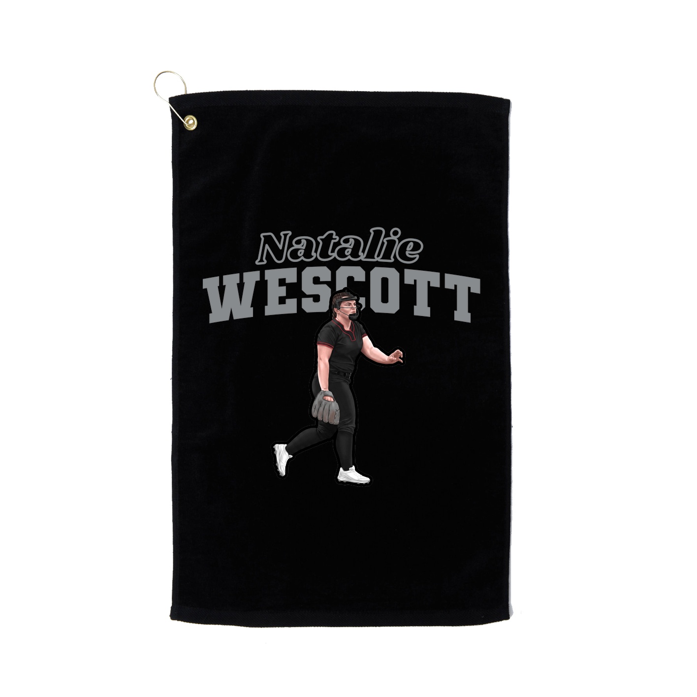 Golf Towel — Name Arch in Black