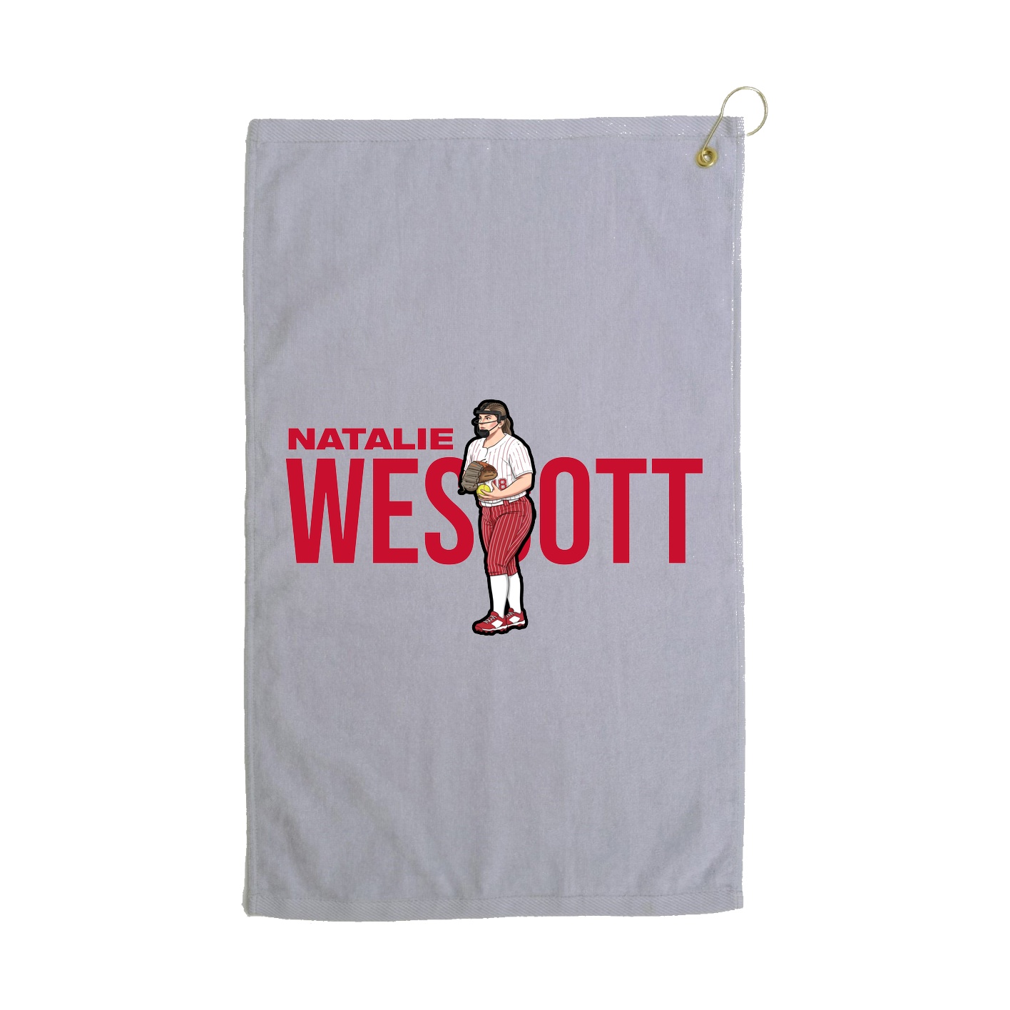 Golf Towel — Player Name in Grey