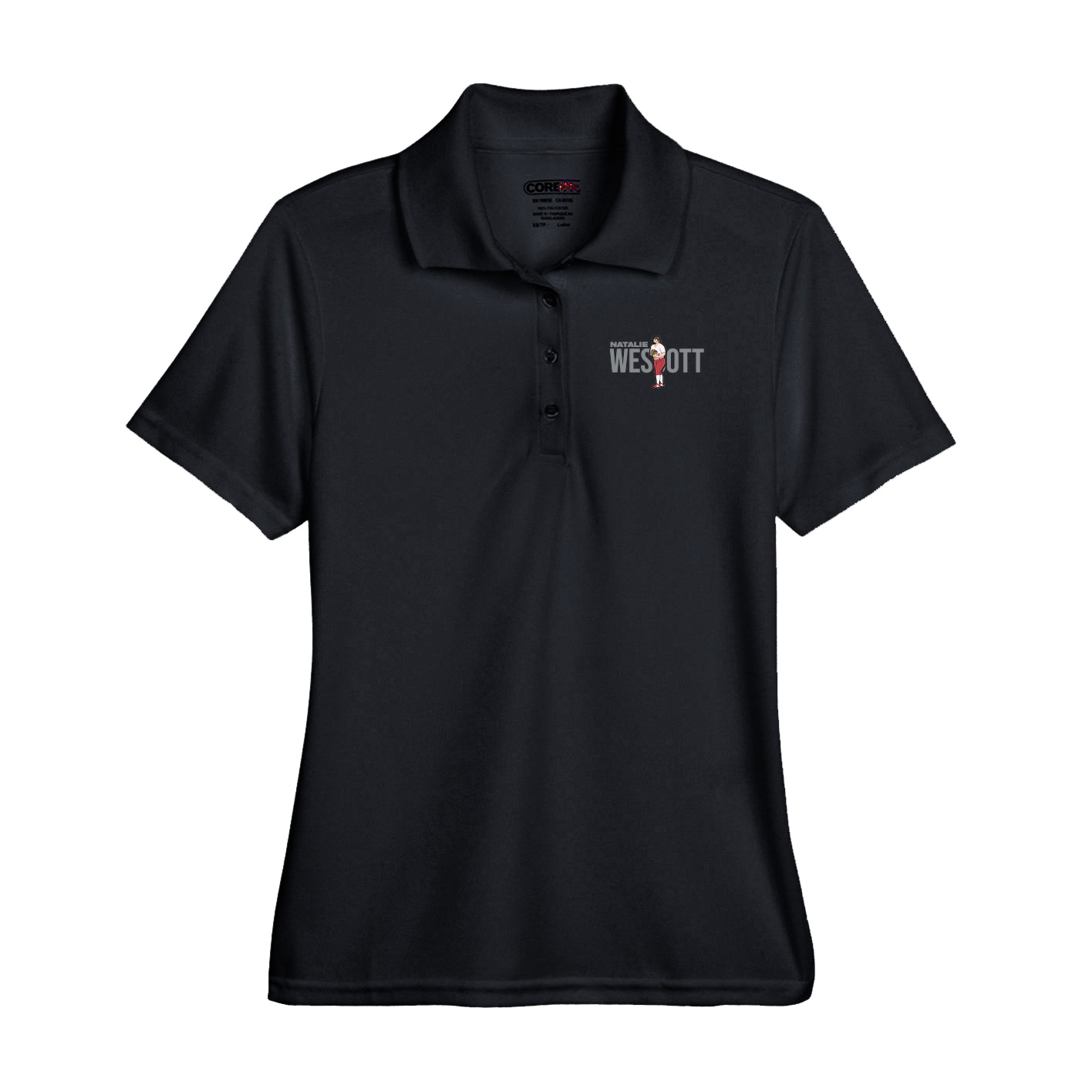 Performance Polo — Player Name in Black