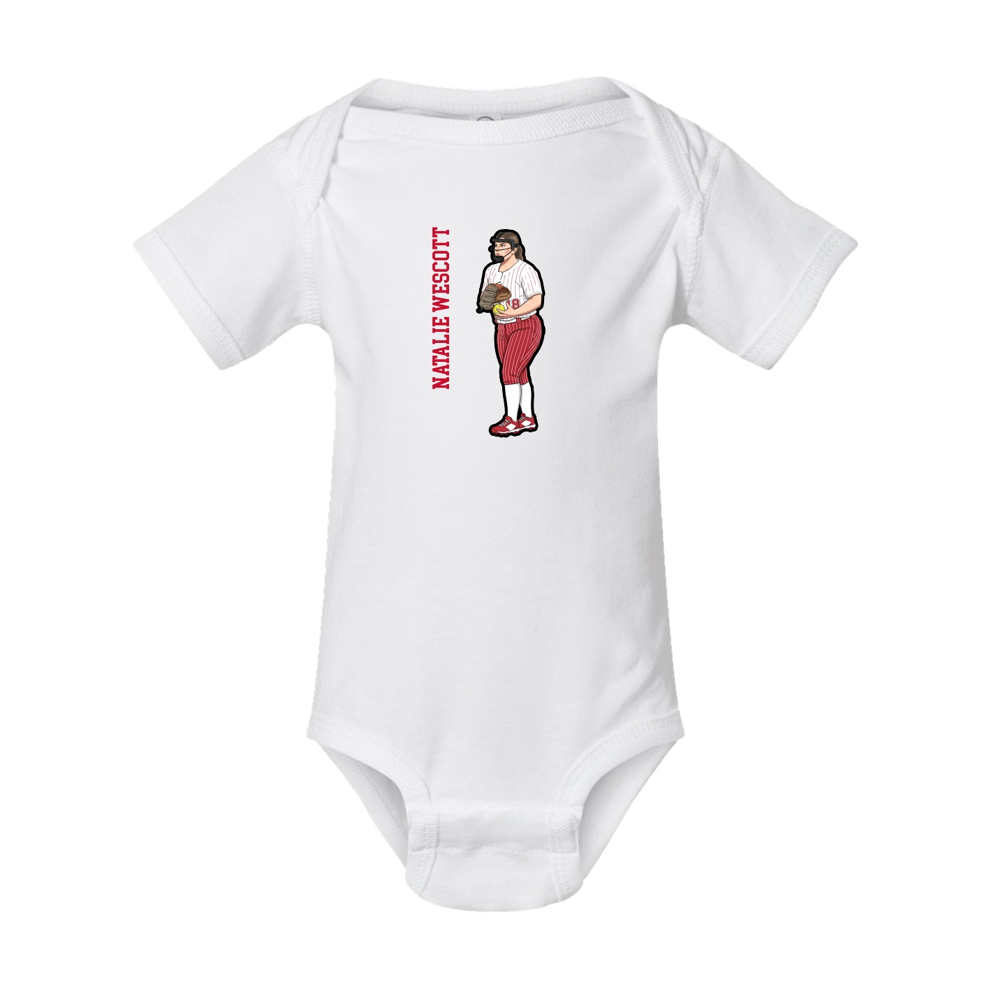 Baby Onesie — Name Vertical in White