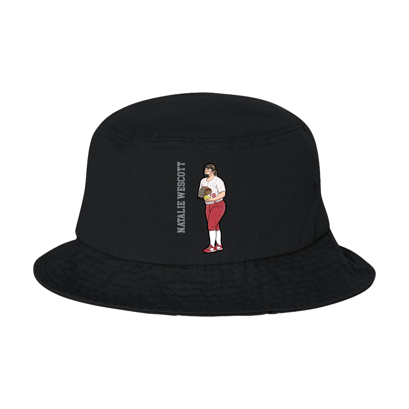 Bucket Cap — Name Vertical in Black