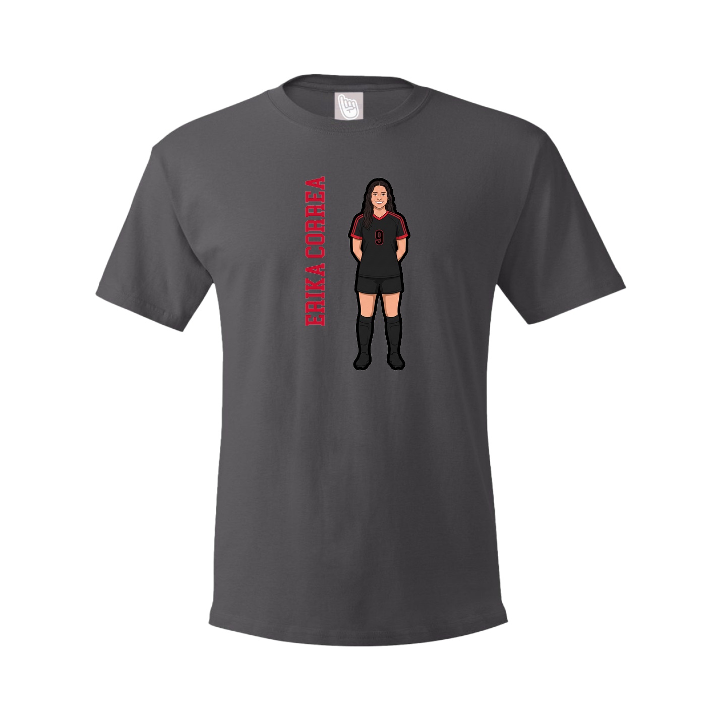 Tee — Name Vertical in Grey
