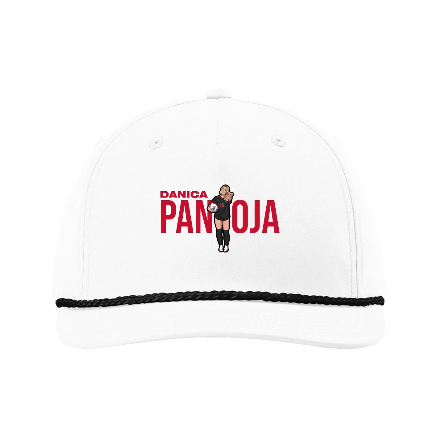 Five-Panel Classic Rope Cap — Player Name in White