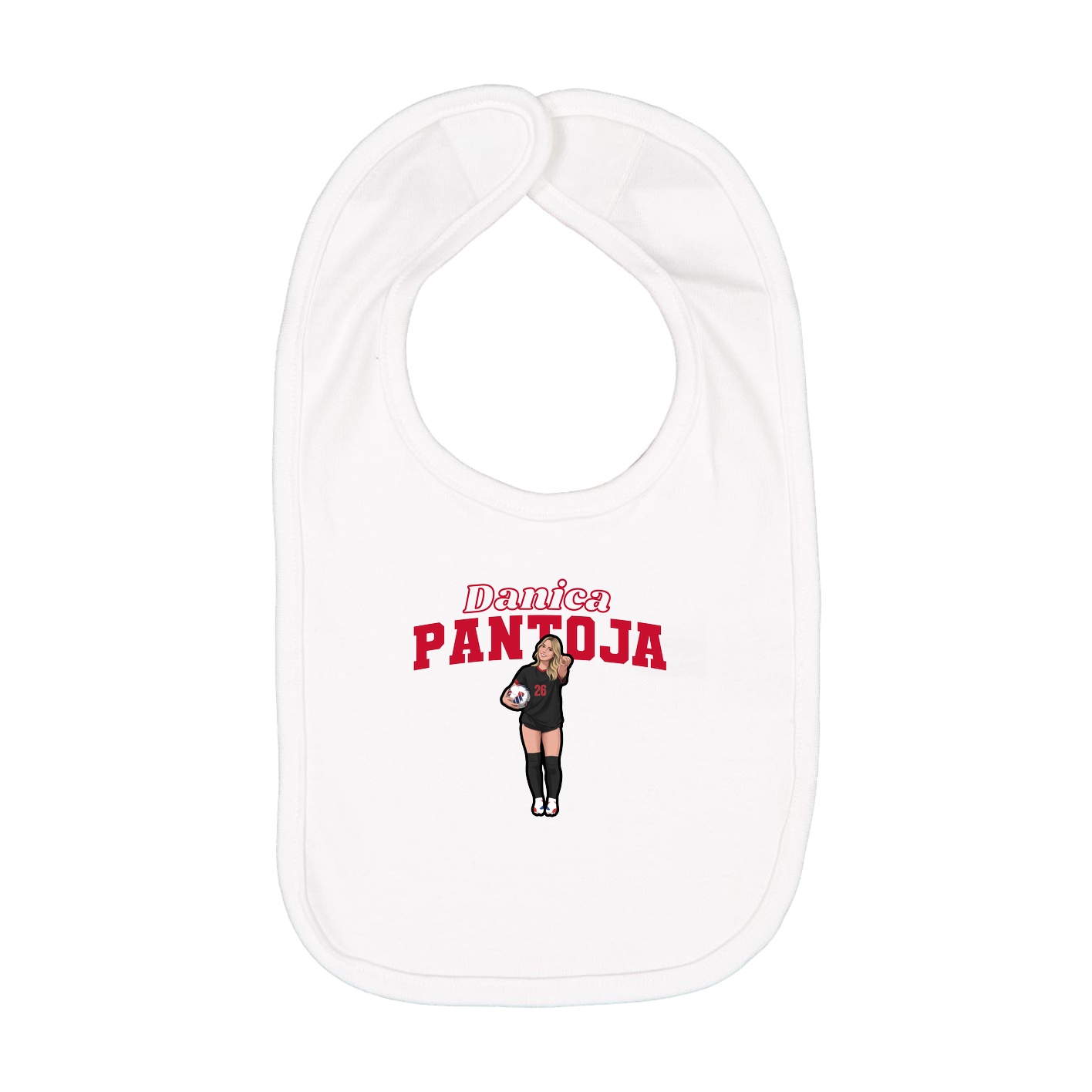 Infant Bib — Name Arch in White
