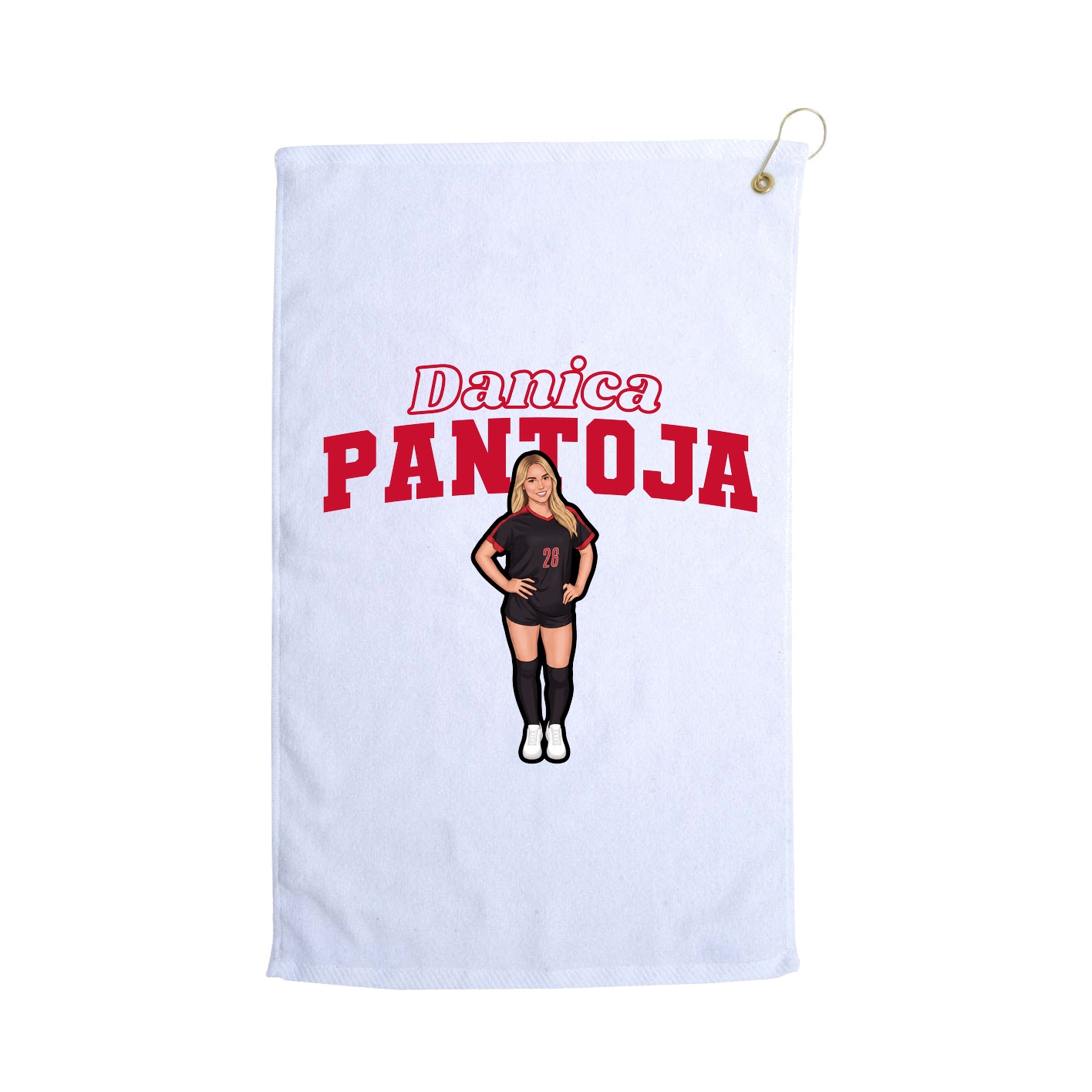 Golf Towel — Name Arch in White