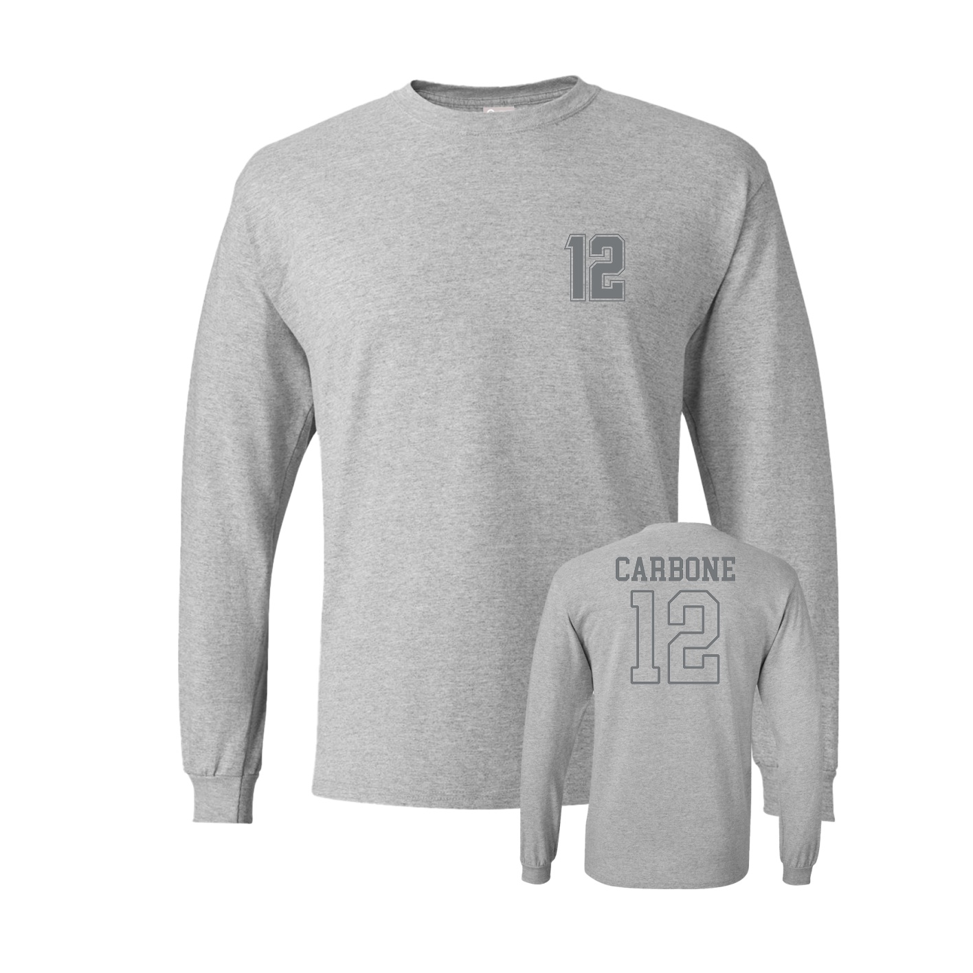 Long Sleeve Tee — Chest Back in Grey