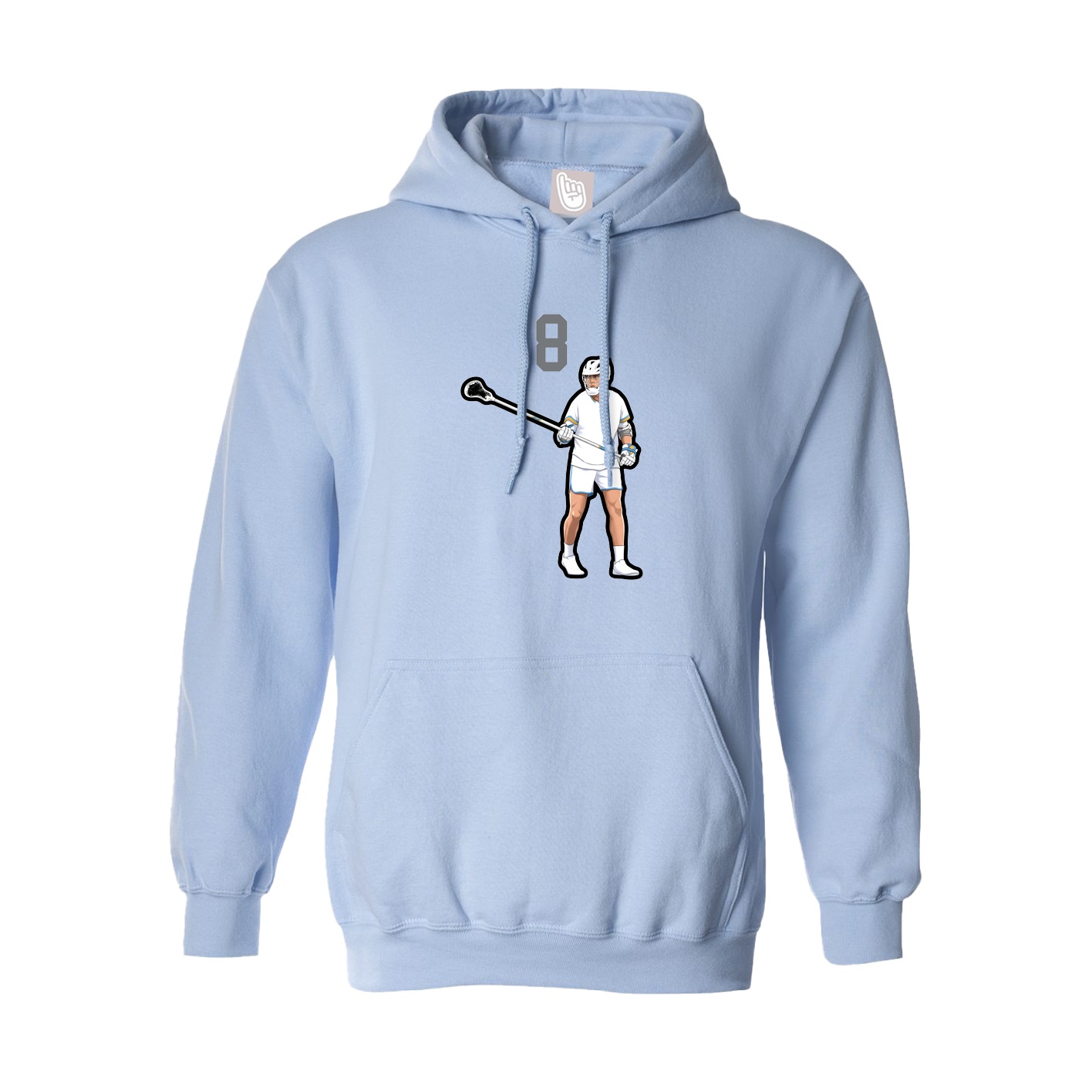 Hoodie — Number Top in Light Blue