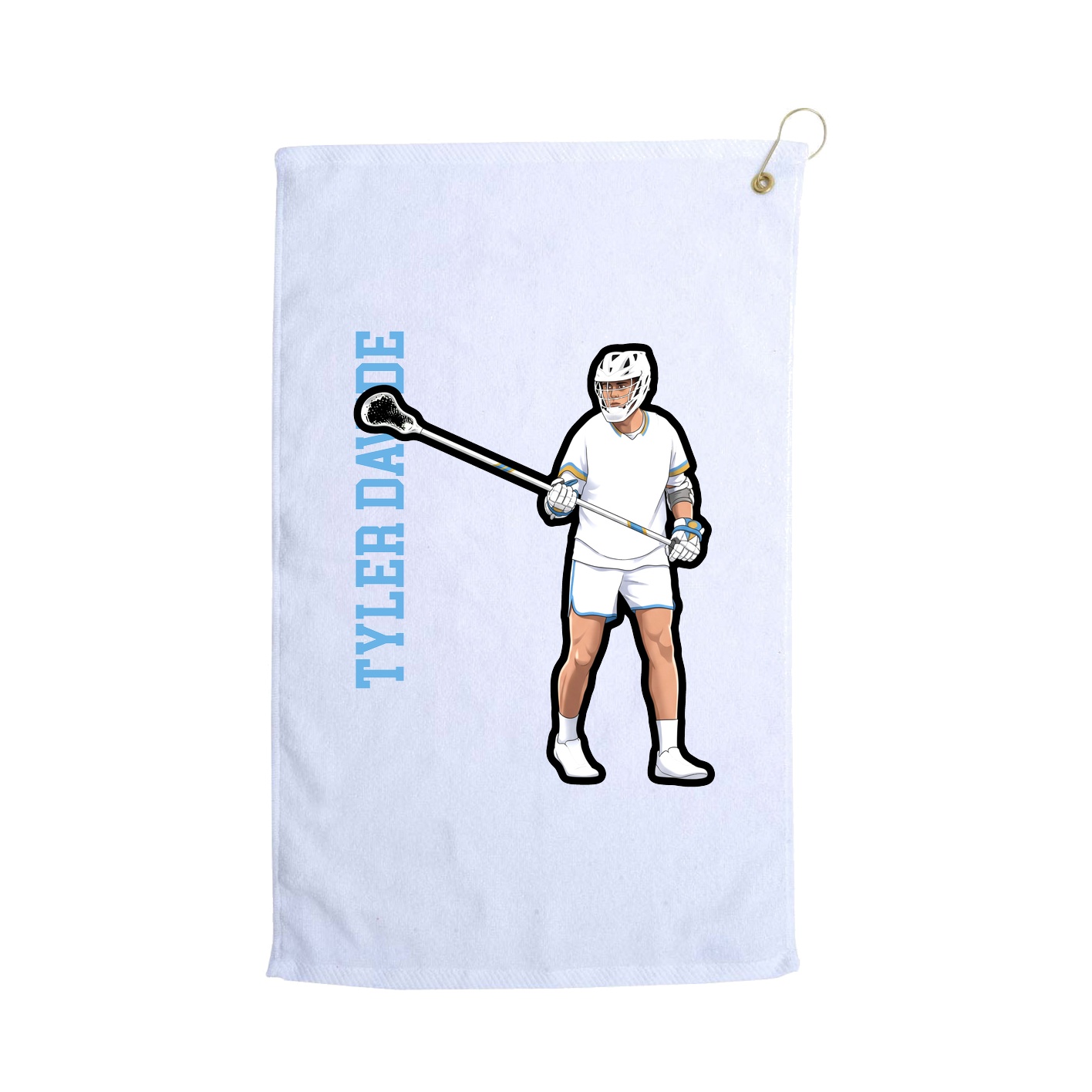 Golf Towel — Name Vertical in White