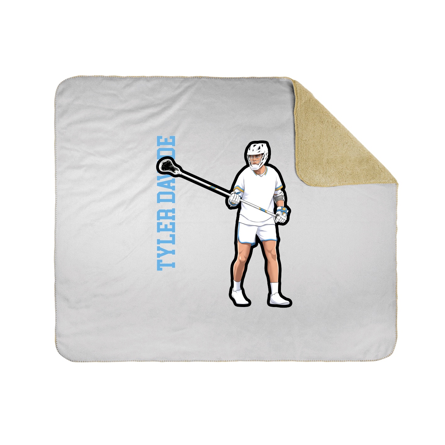 Throw Blanket — Name Vertical in White