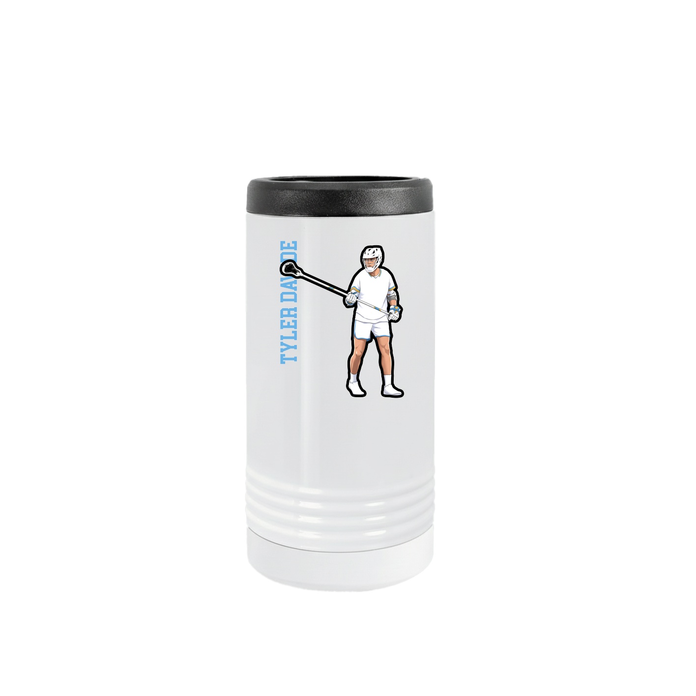 Slim Beverage Holder — Name Vertical in White