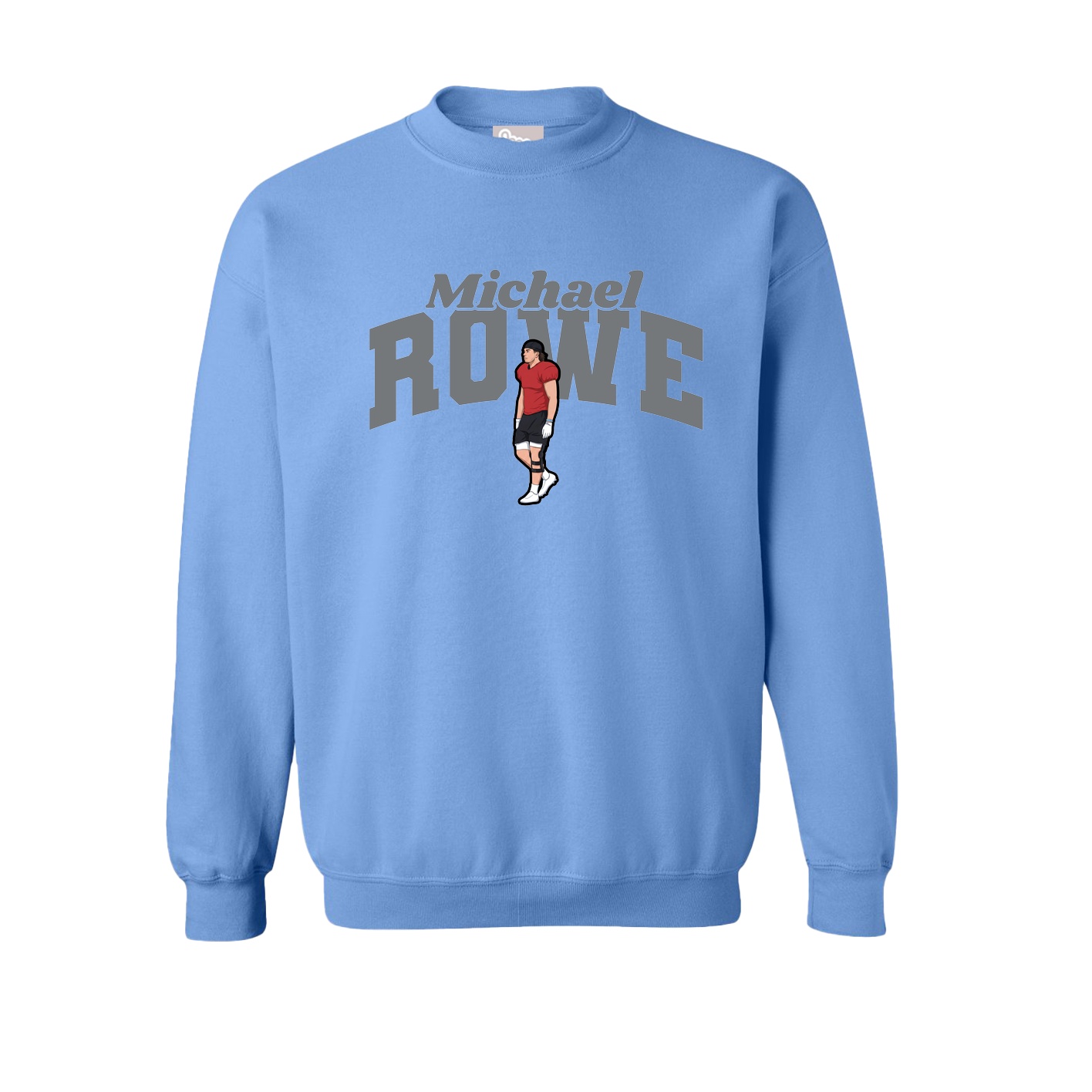 Fleece Crew — Signature Arch in Powder Blue
