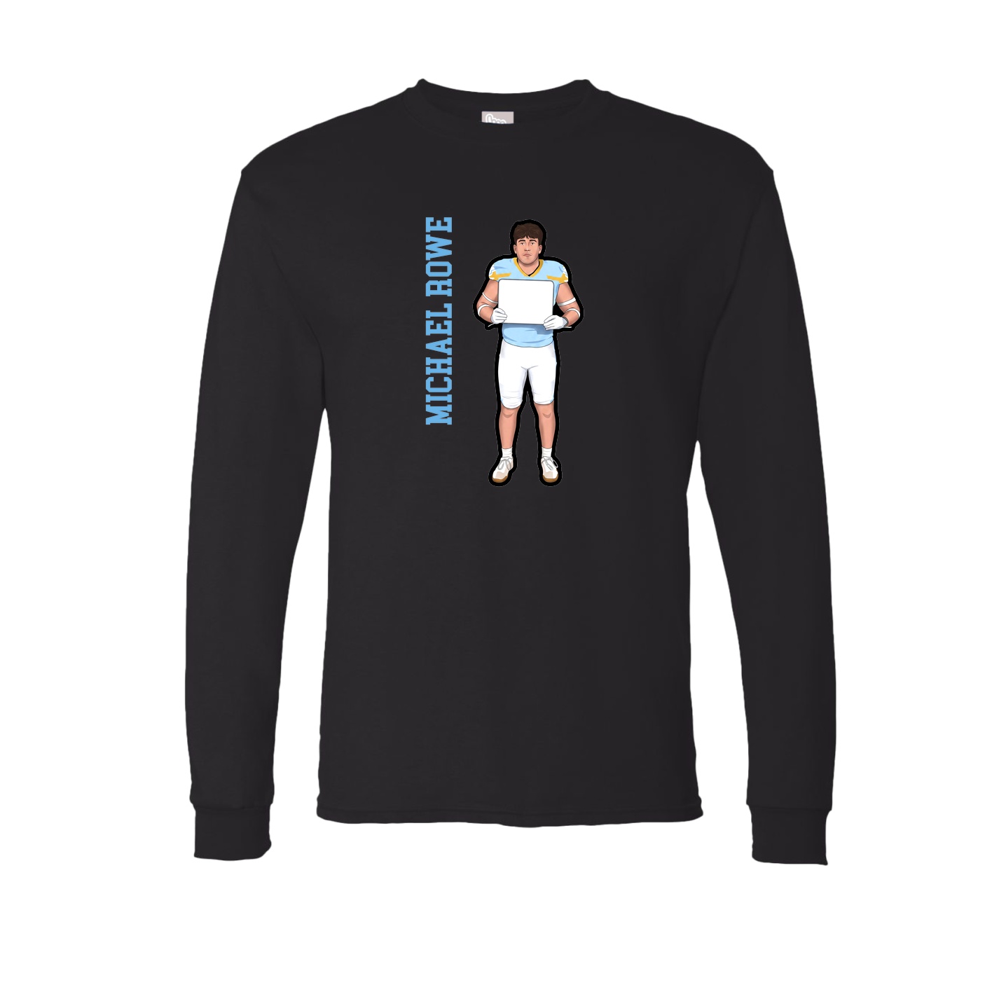Long Sleeve Tee — Name Vertical in Black