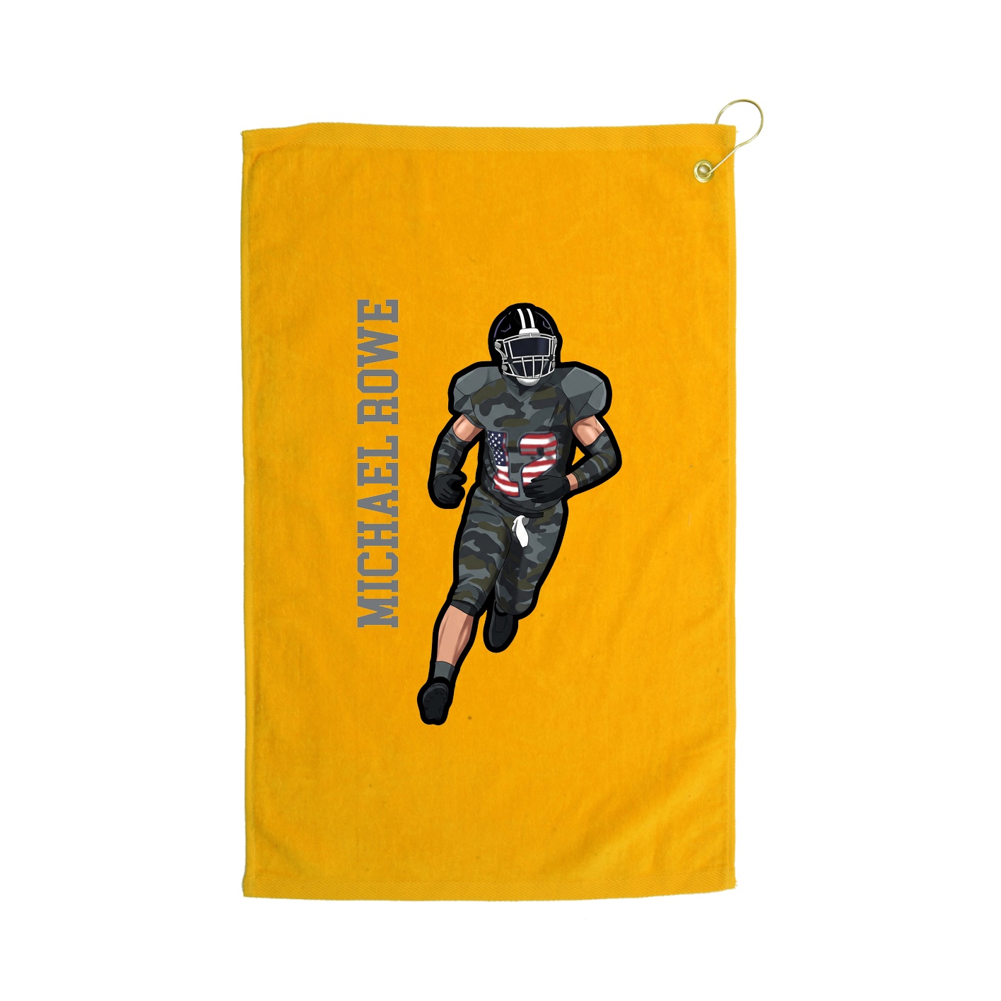 Golf Towel — Name Vertical in Gold