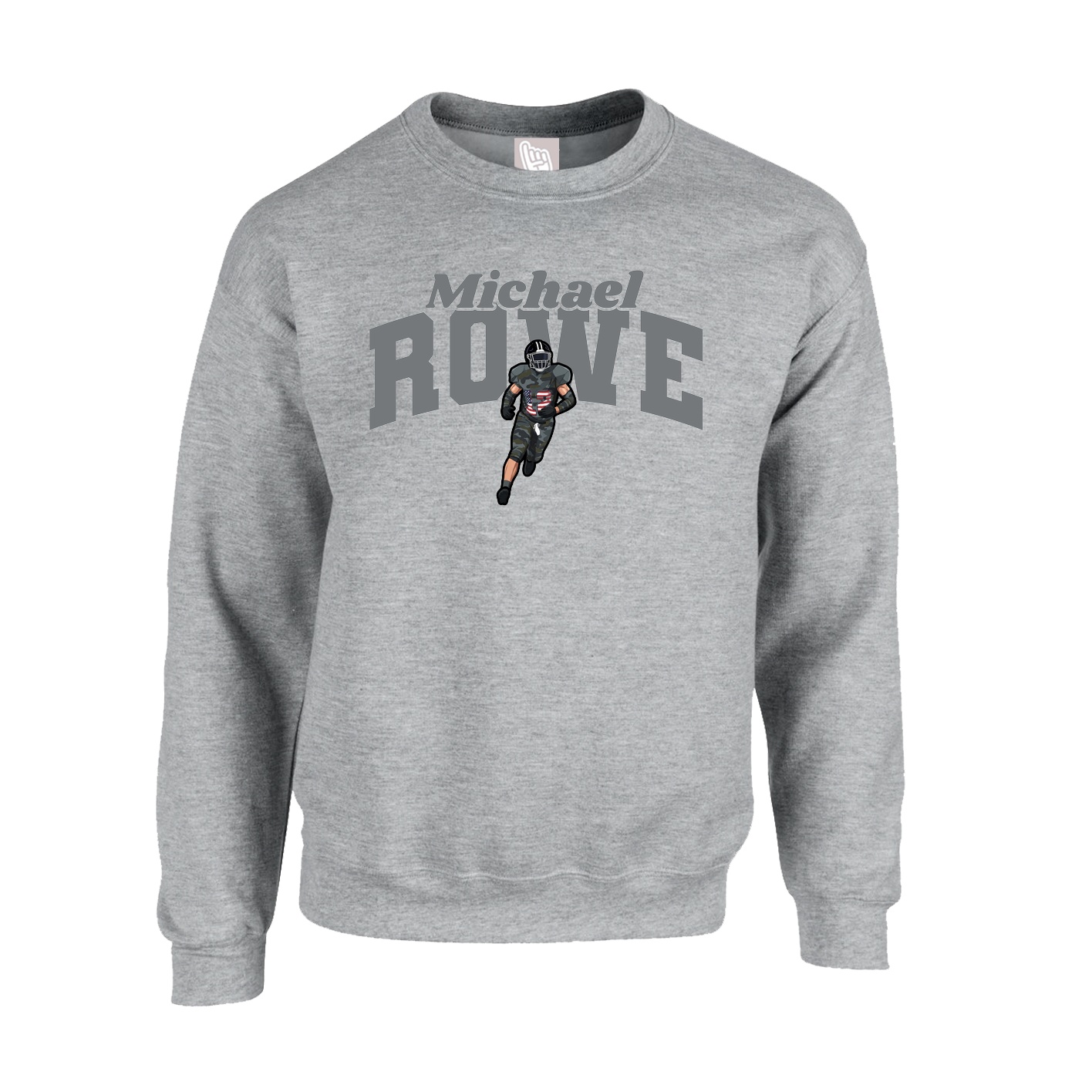 Fleece Crew — Signature Arch in Grey