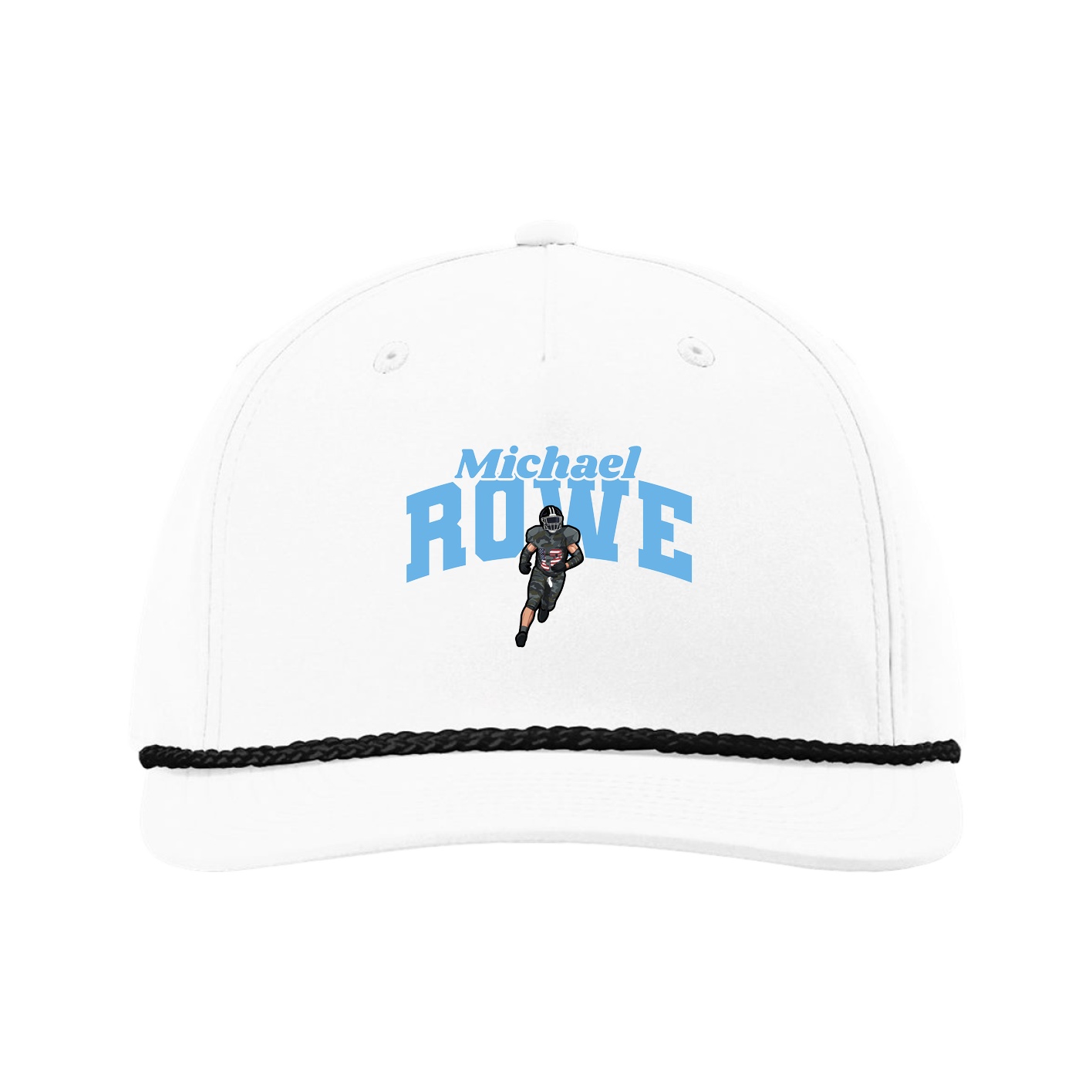 Five-Panel Classic Rope Cap — Signature Arch in White