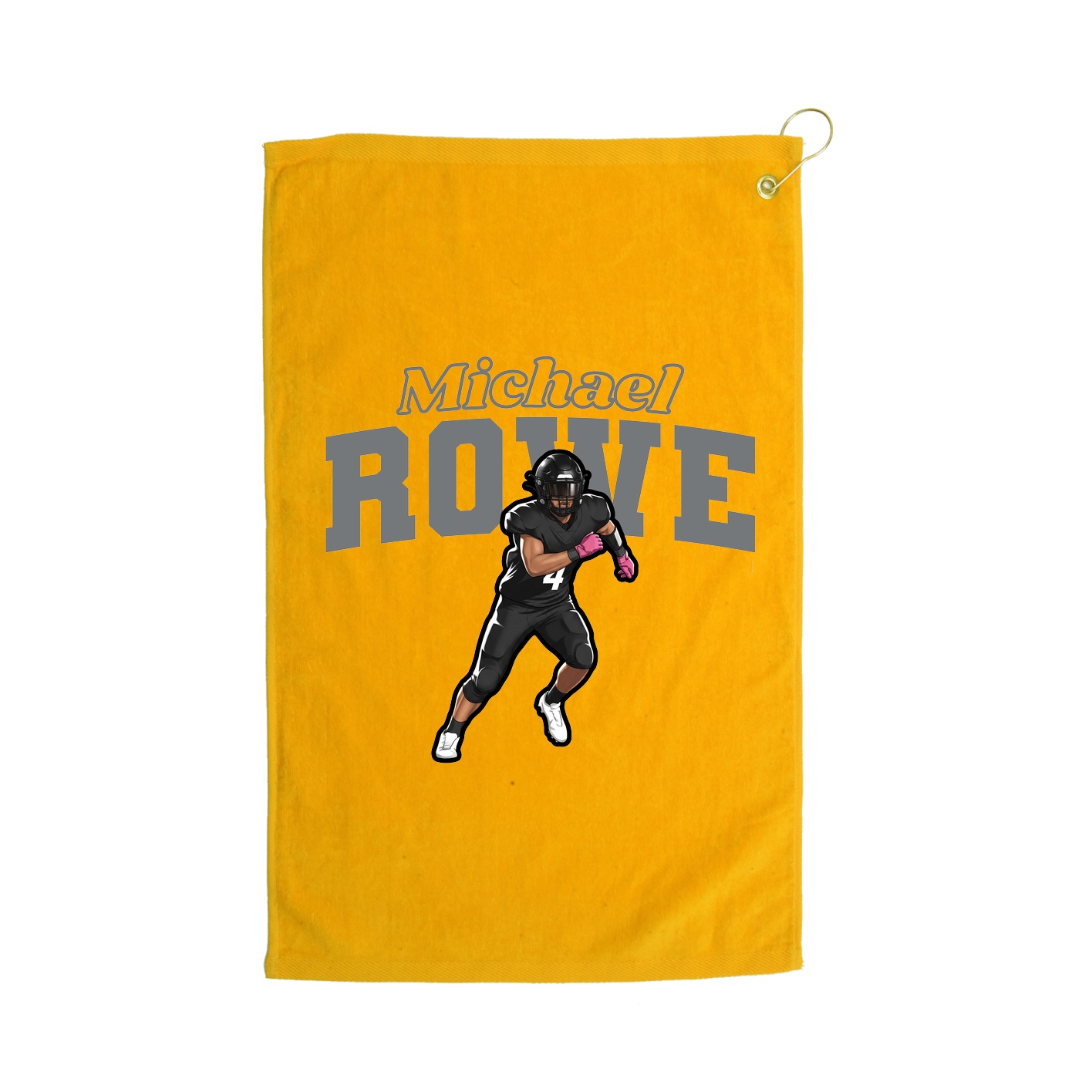 Golf Towel — Name Arch in Gold