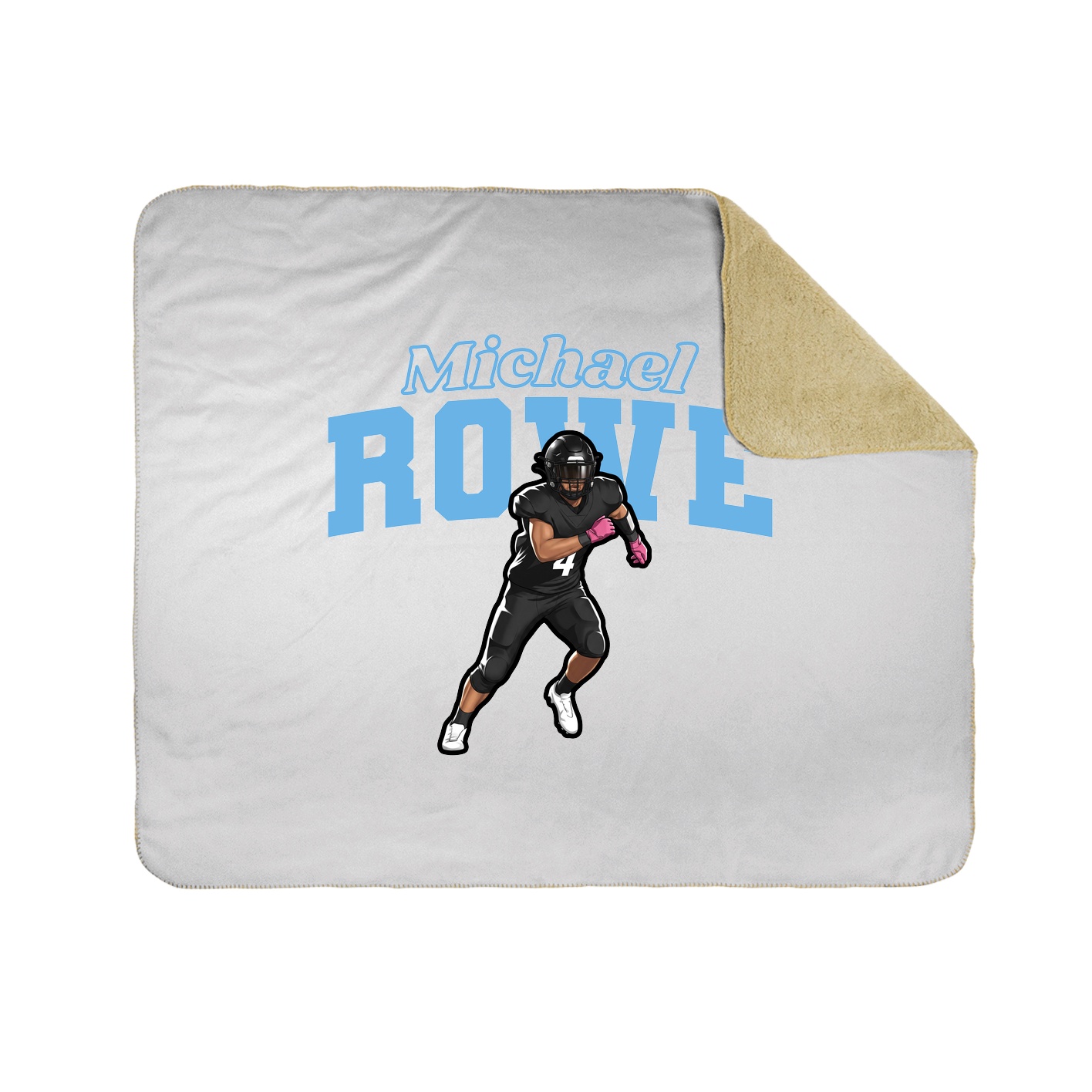Throw Blanket — Name Arch in White