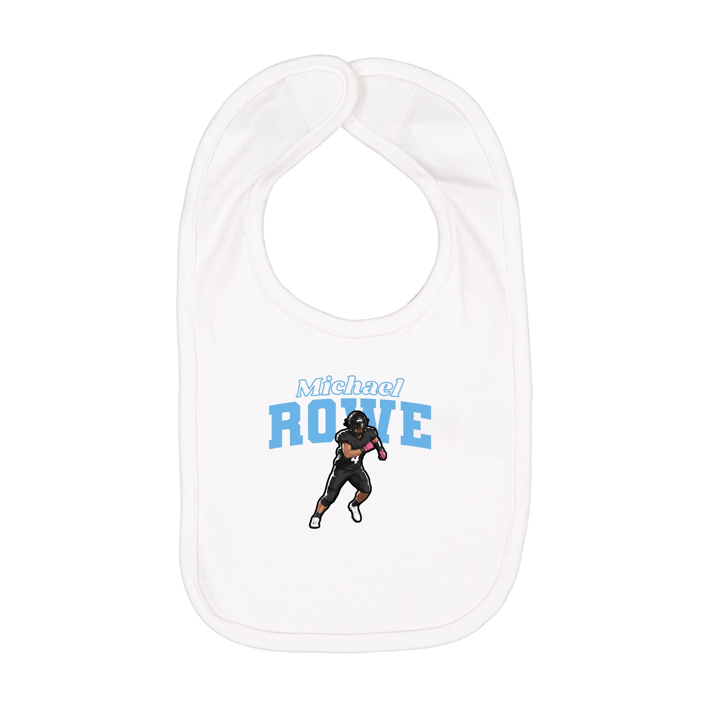 Infant Bib — Name Arch in White