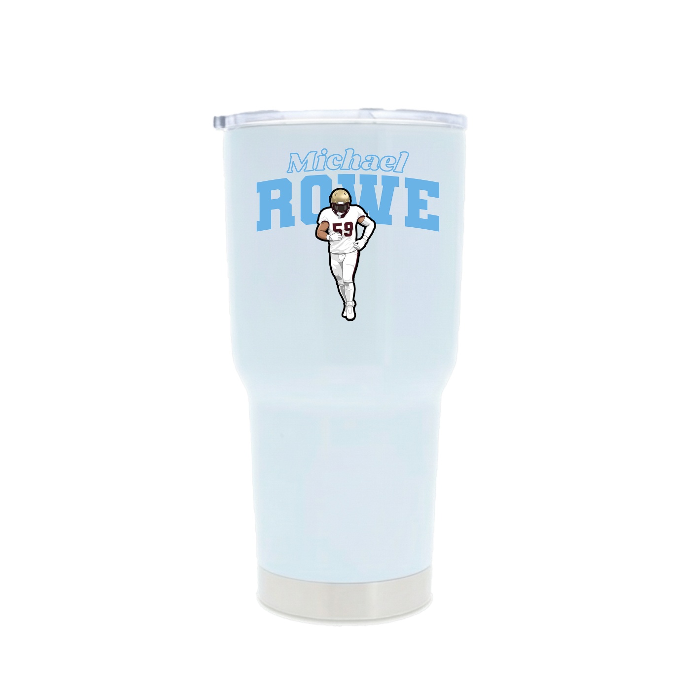 30oz Stainless Steel Tumbler — Name Arch in White