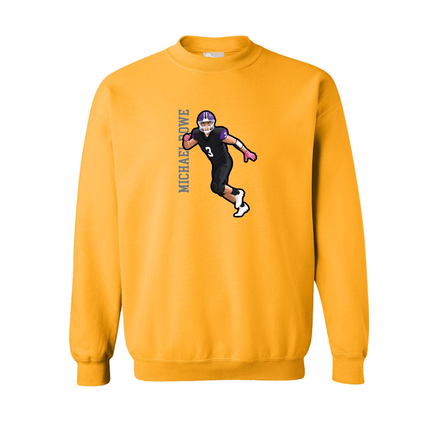Fleece Crew — Name Vertical in Gold