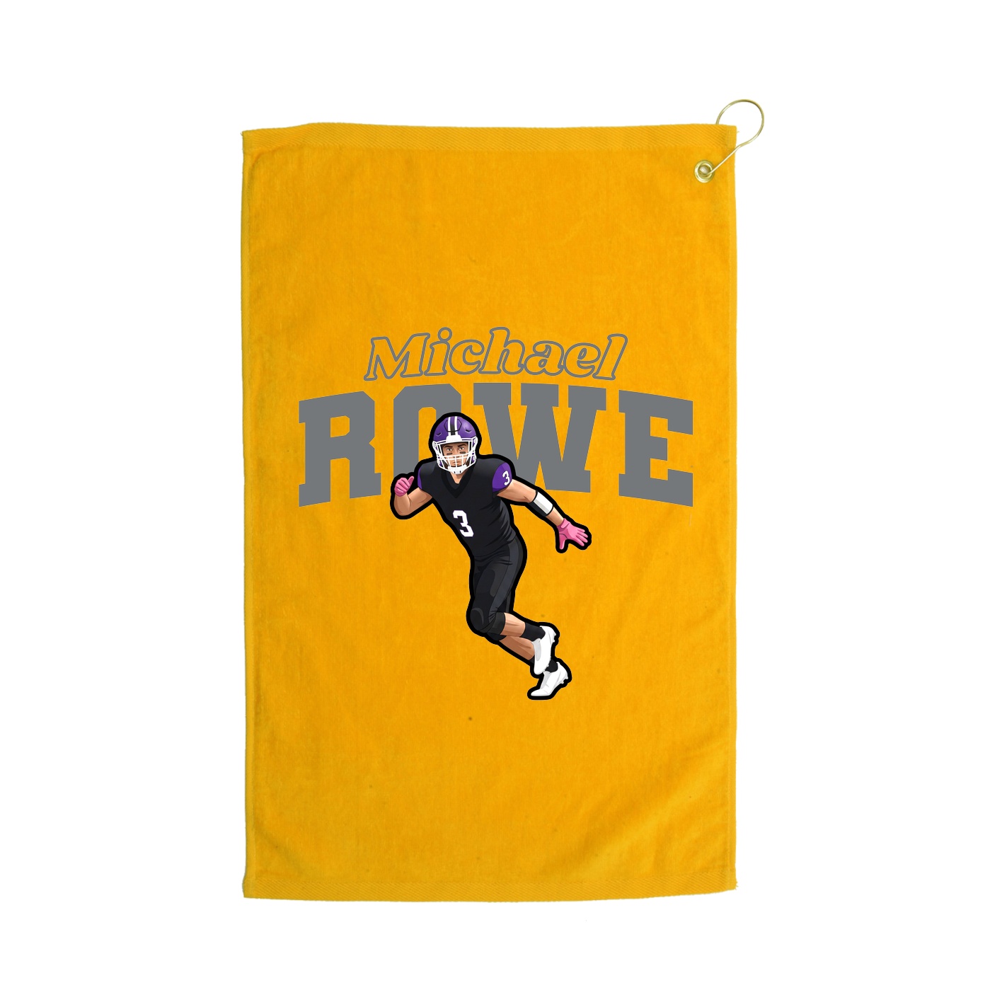 Golf Towel — Name Arch in Gold