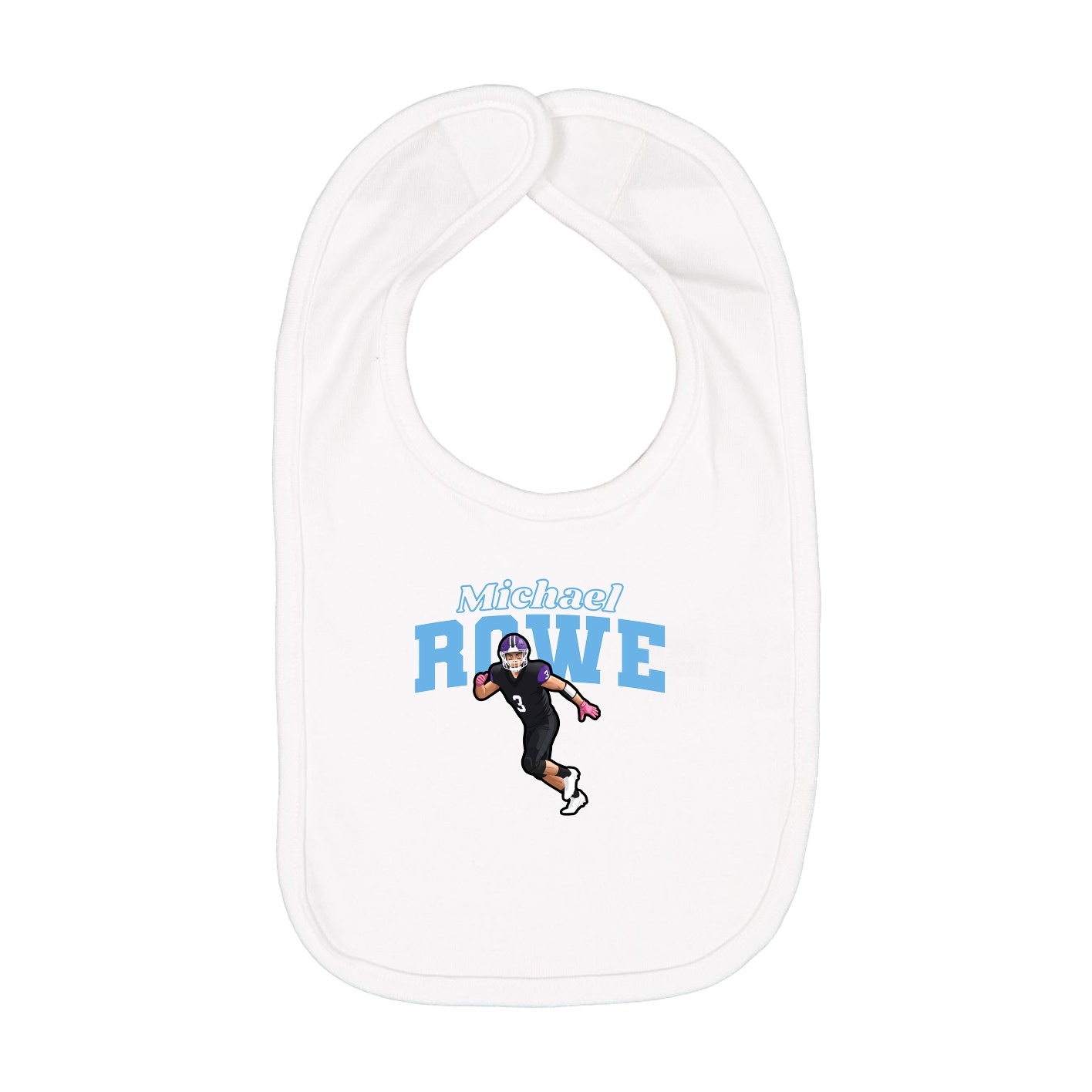Infant Bib — Name Arch in White