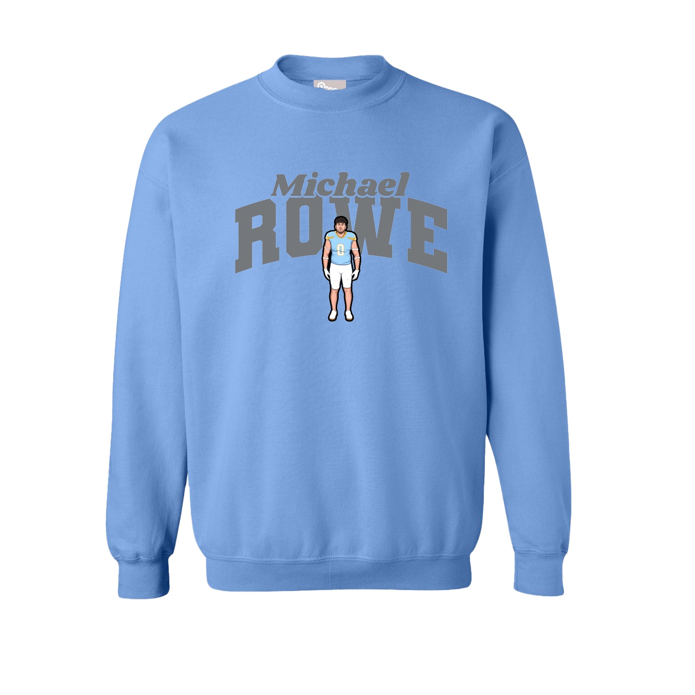 Fleece Crew — Signature Arch in Powder Blue