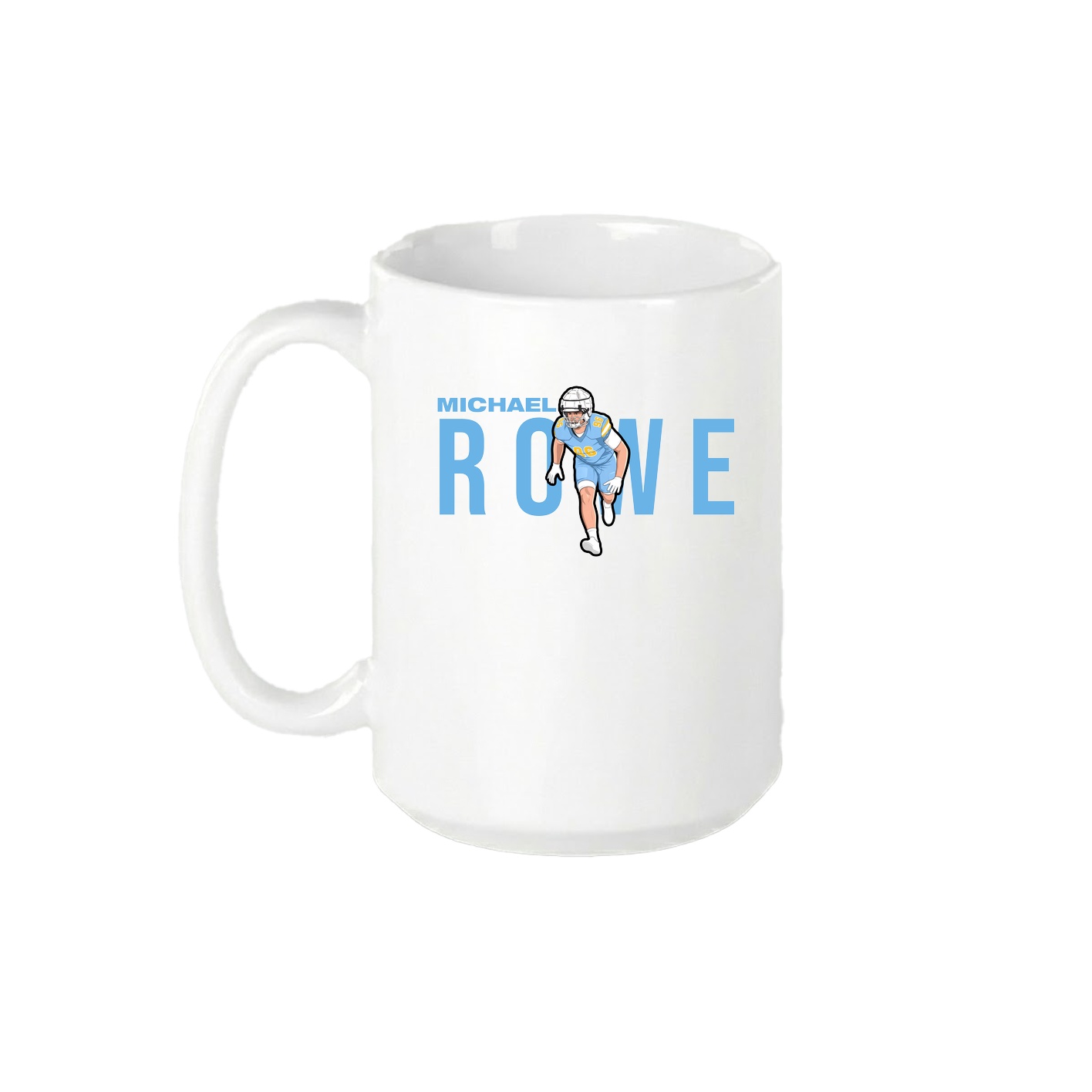 15oz Coffee Mug — Player Name in White