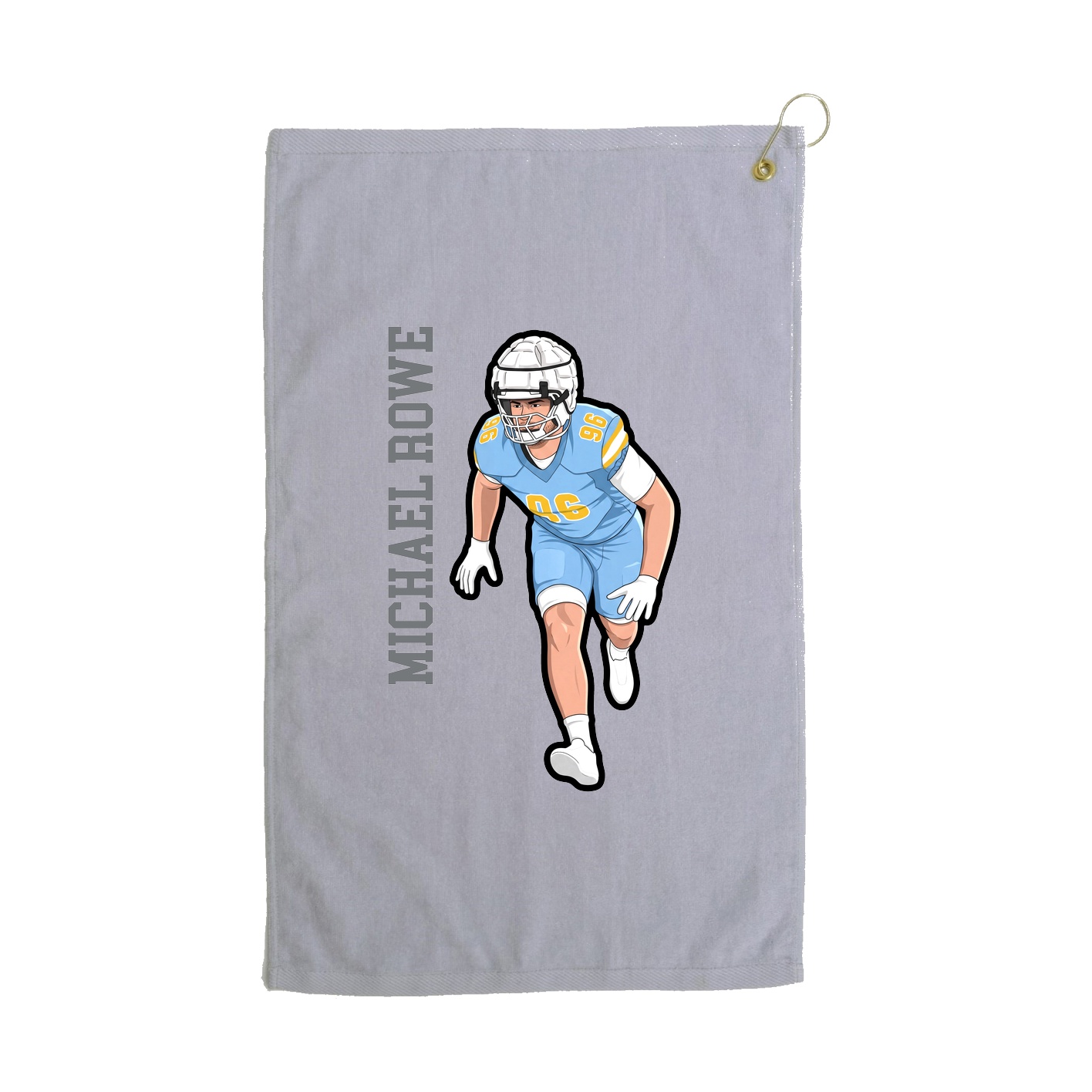 Golf Towel — Name Vertical in Grey